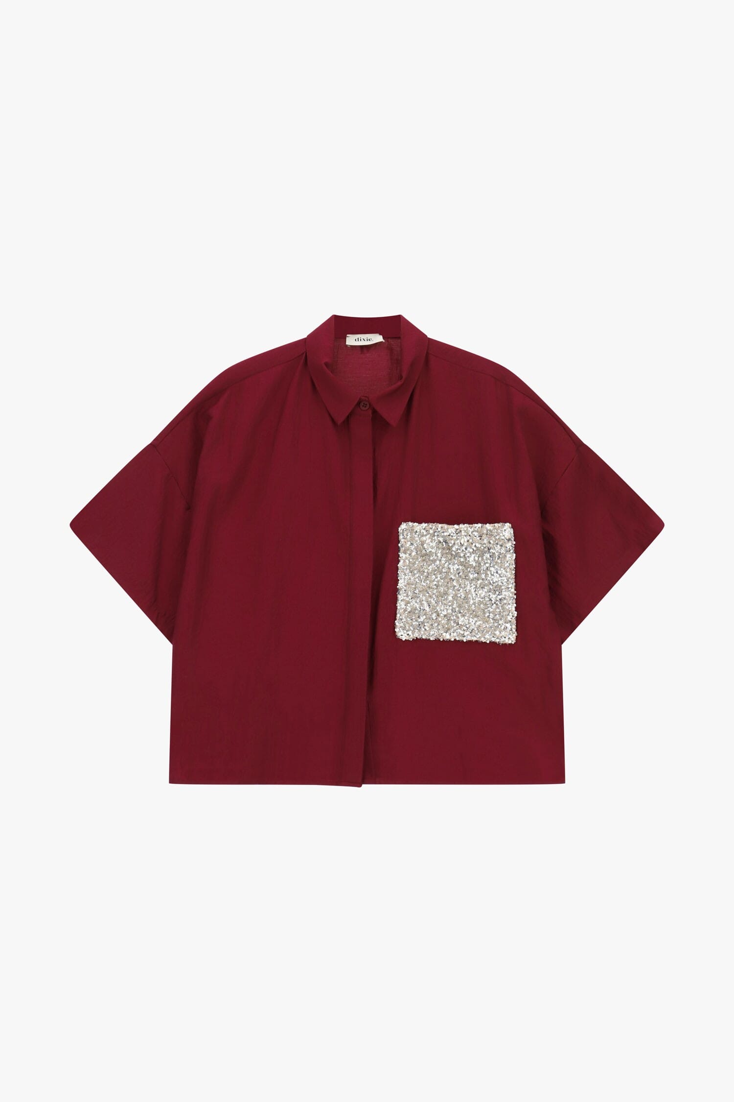 Camicia Boxy Con Maniche Corte E Tasca Paillettes Dixie
