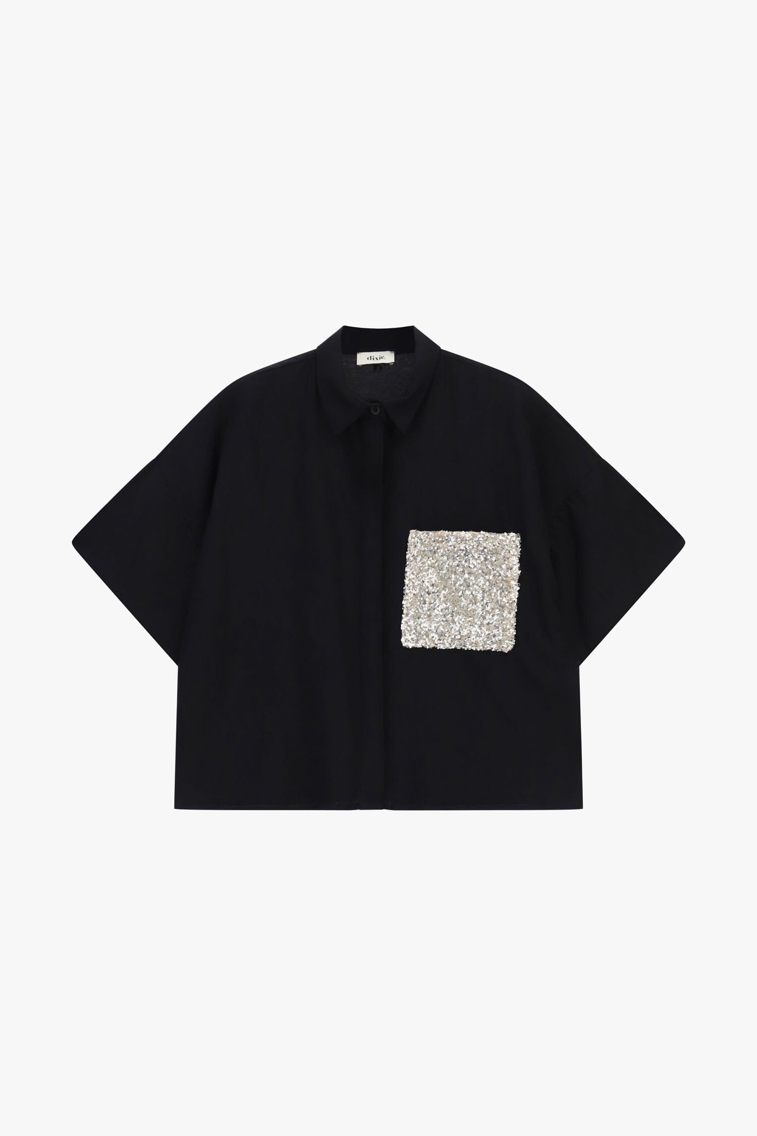 Camicia Boxy Con Maniche Corte E Tasca Paillettes Dixie