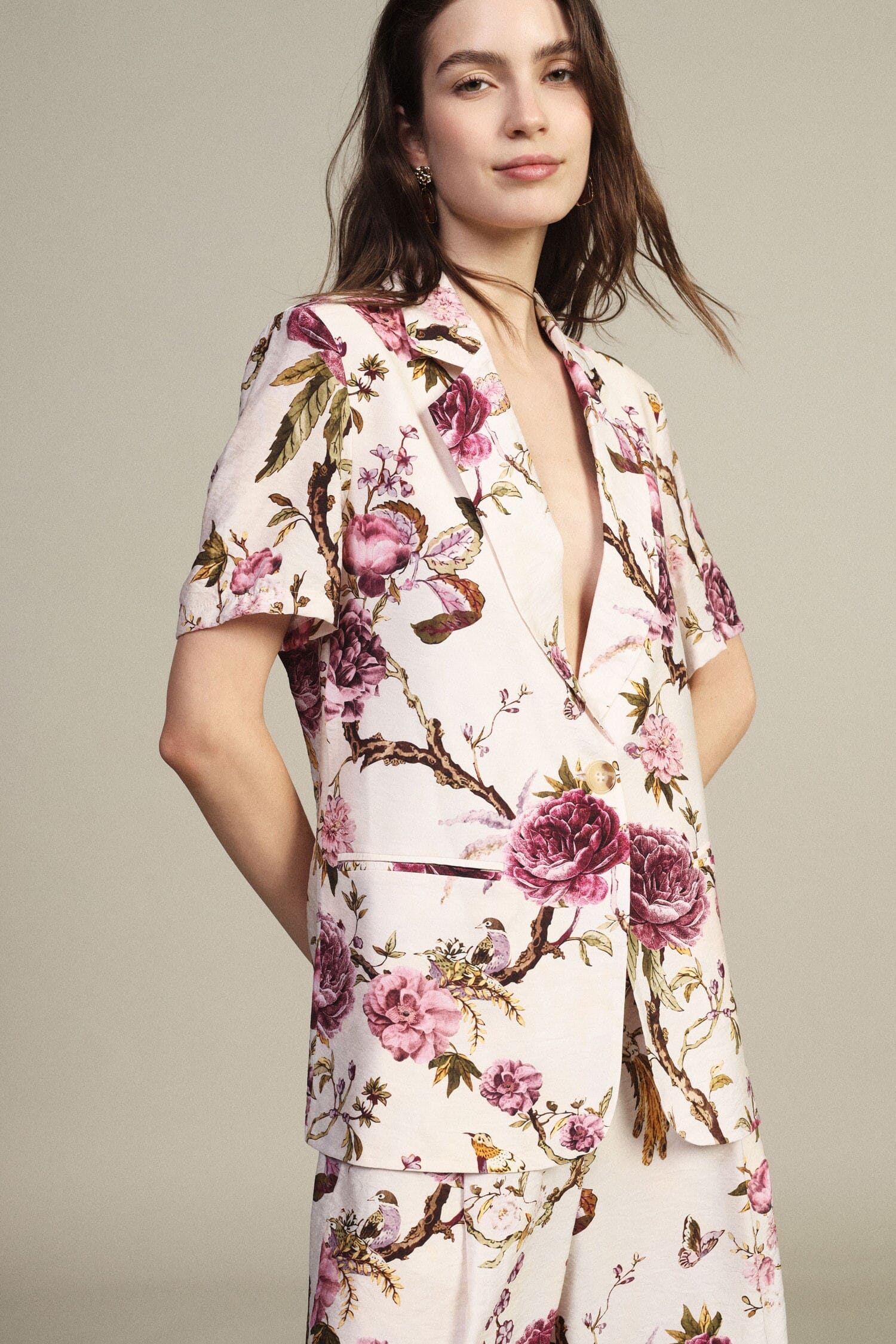 Blazer à manches courtes à motif floral Dixie