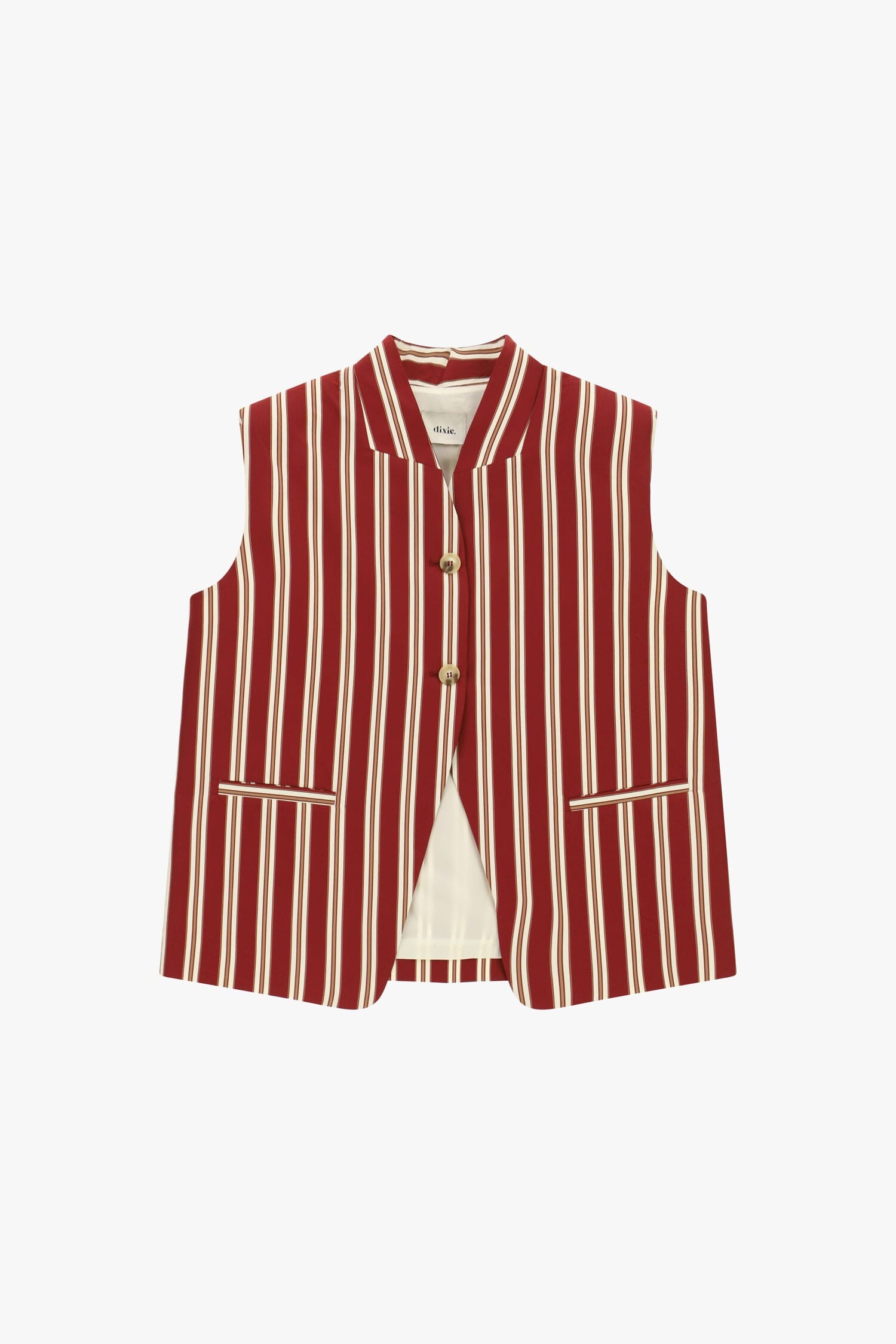 Gilet à rayures verticales avec boutons et poches Dixie