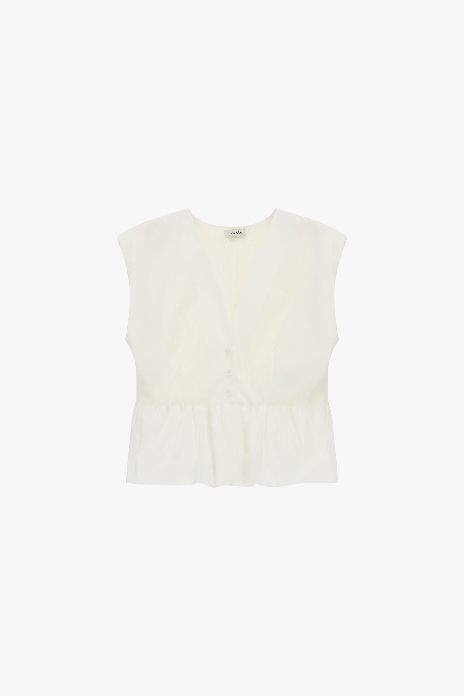 Gilet court Dixie à boutons et volants