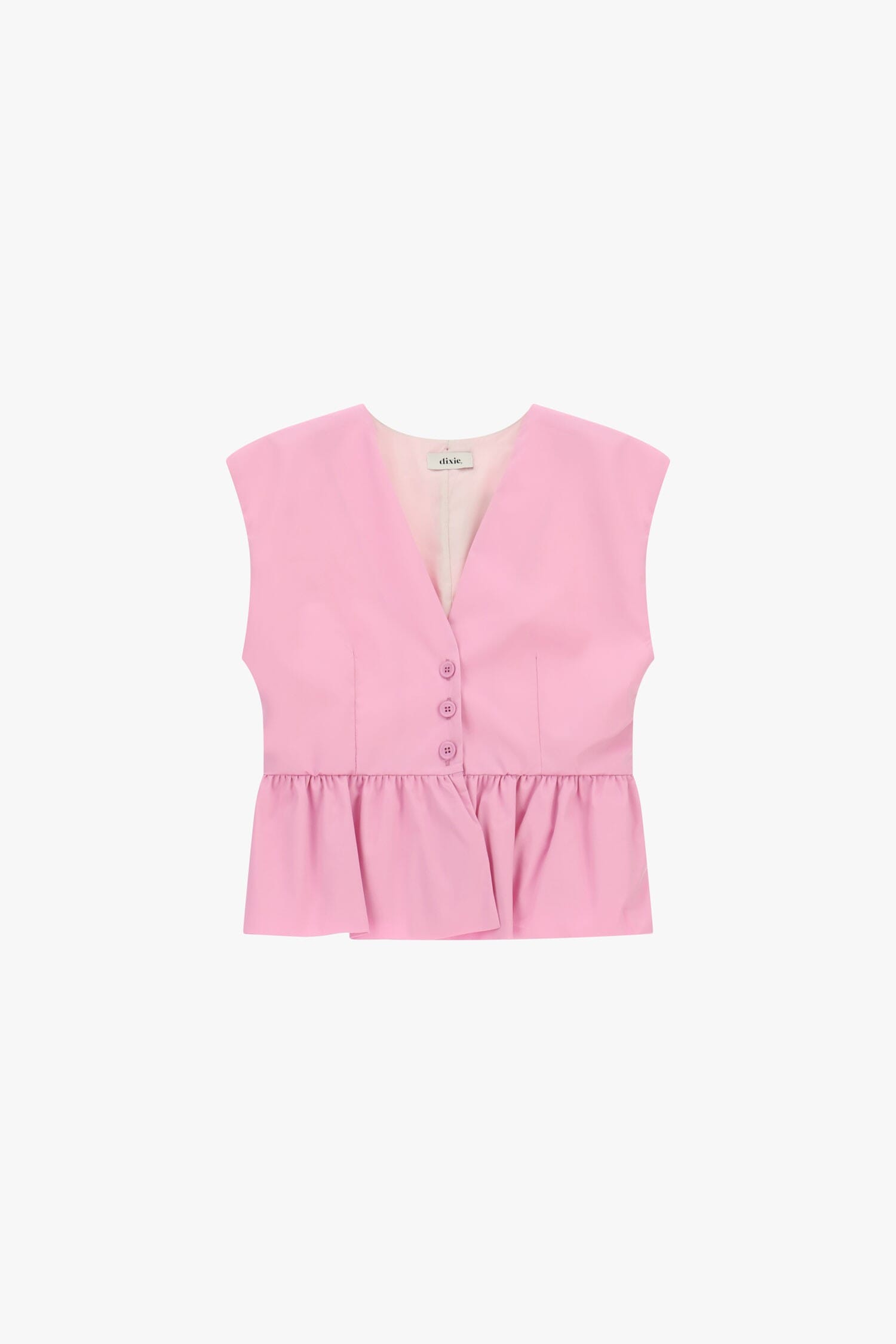 Gilet court Dixie à boutons et volants