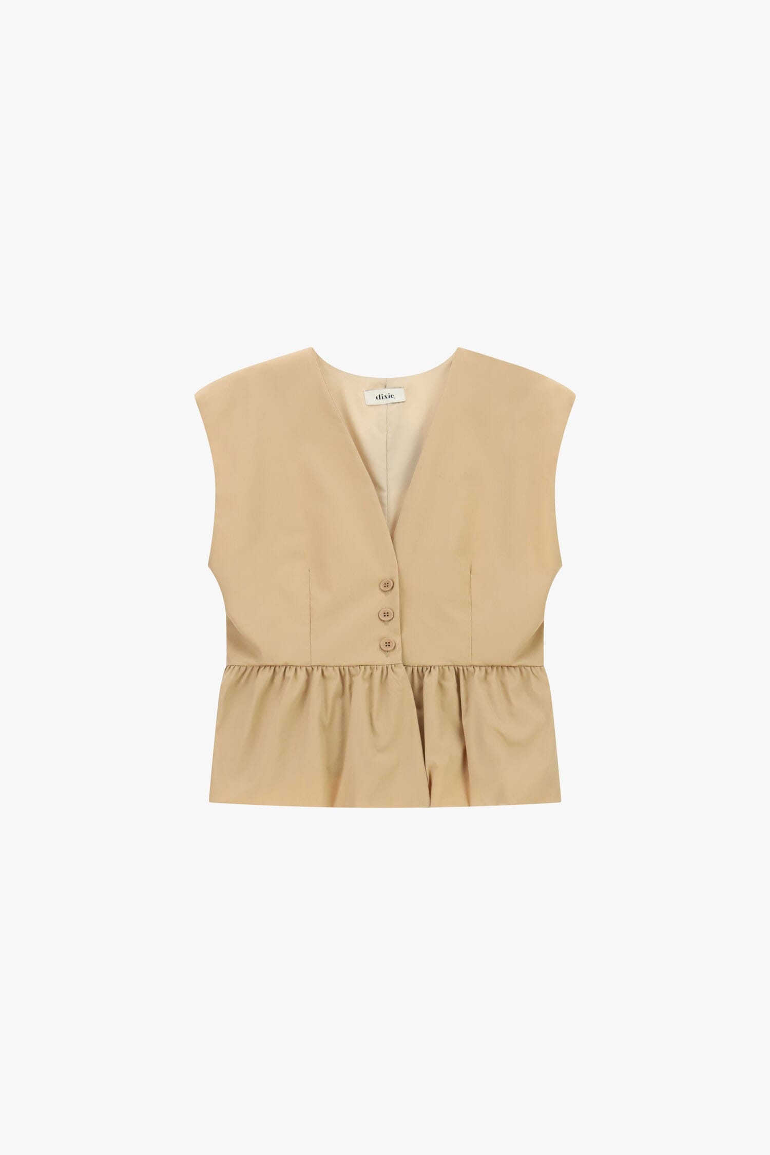 Gilet court Dixie à boutons et volants
