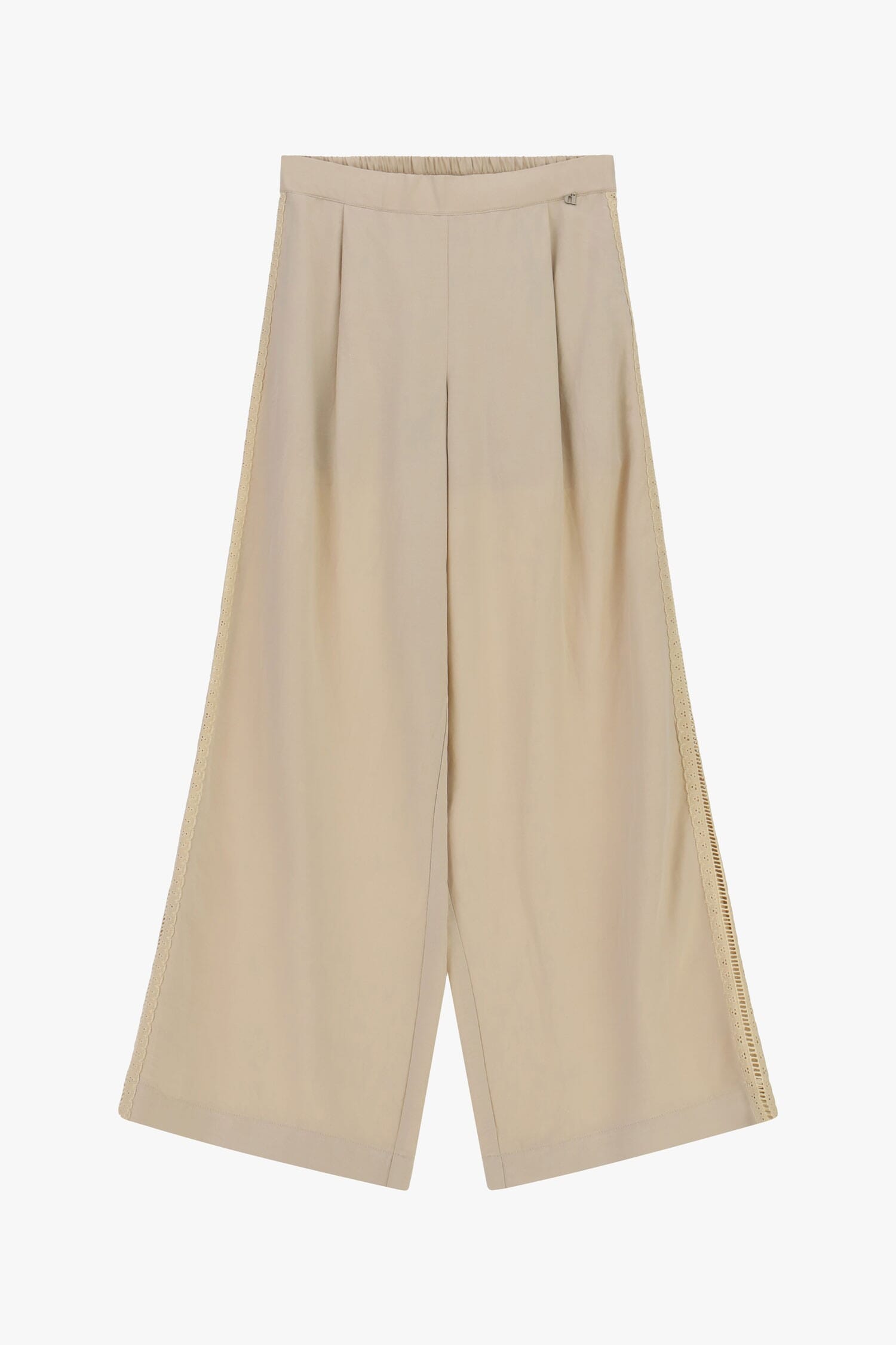 Pantalon palazzo taille haute avec empiècements perforés Dixie