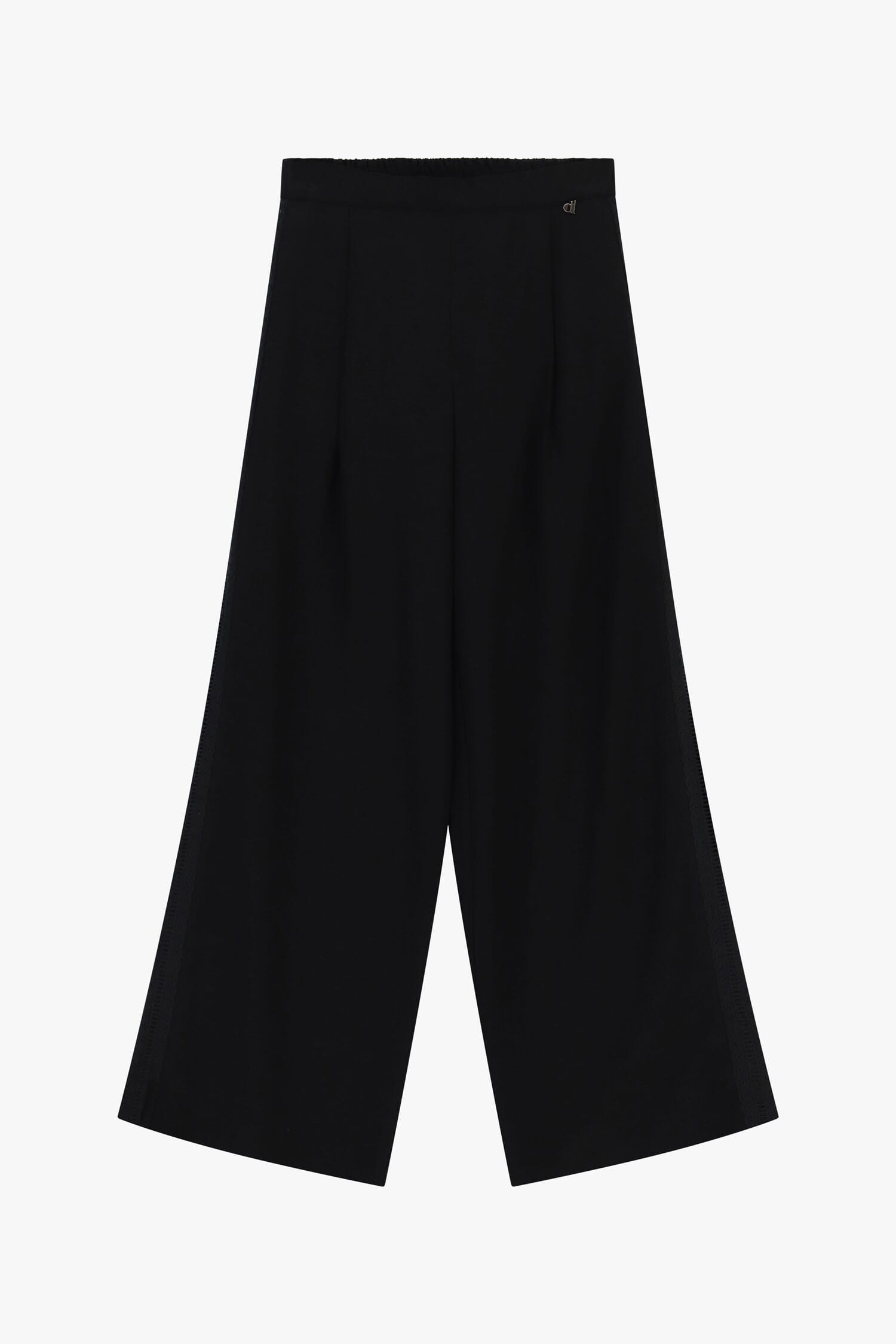 Pantalon palazzo taille haute avec empiècements perforés Dixie