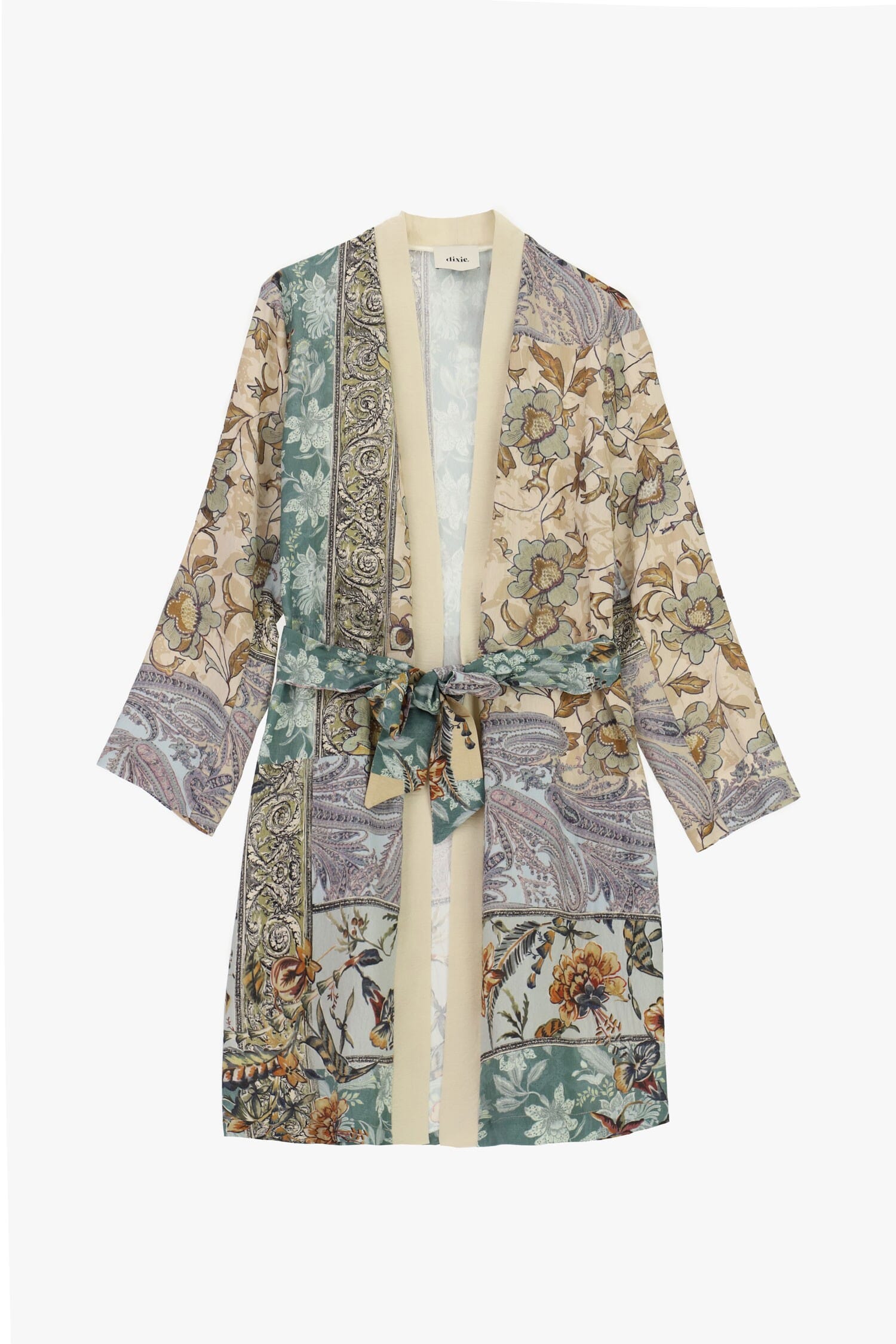 Cappotto Leggero Fantasia Floreale Cintura Coordinata Dixie