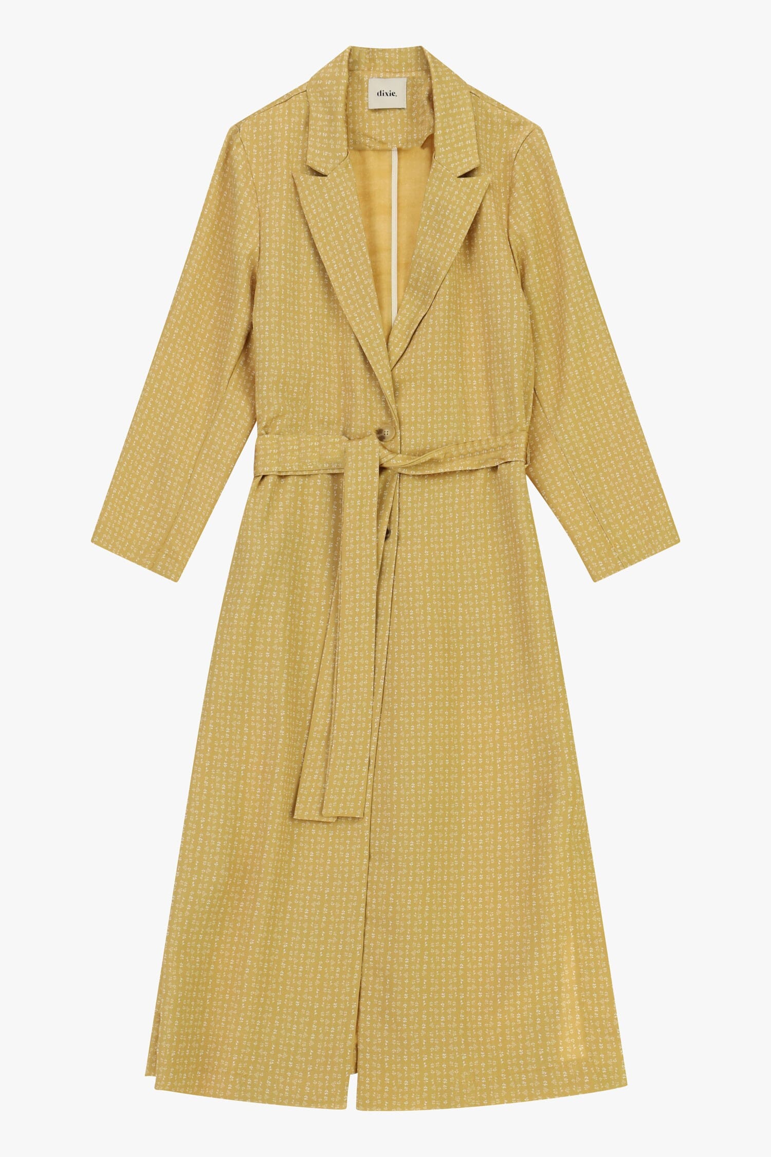 Trench-Coat Midi Motif Micro Print Ceinture Dixie
