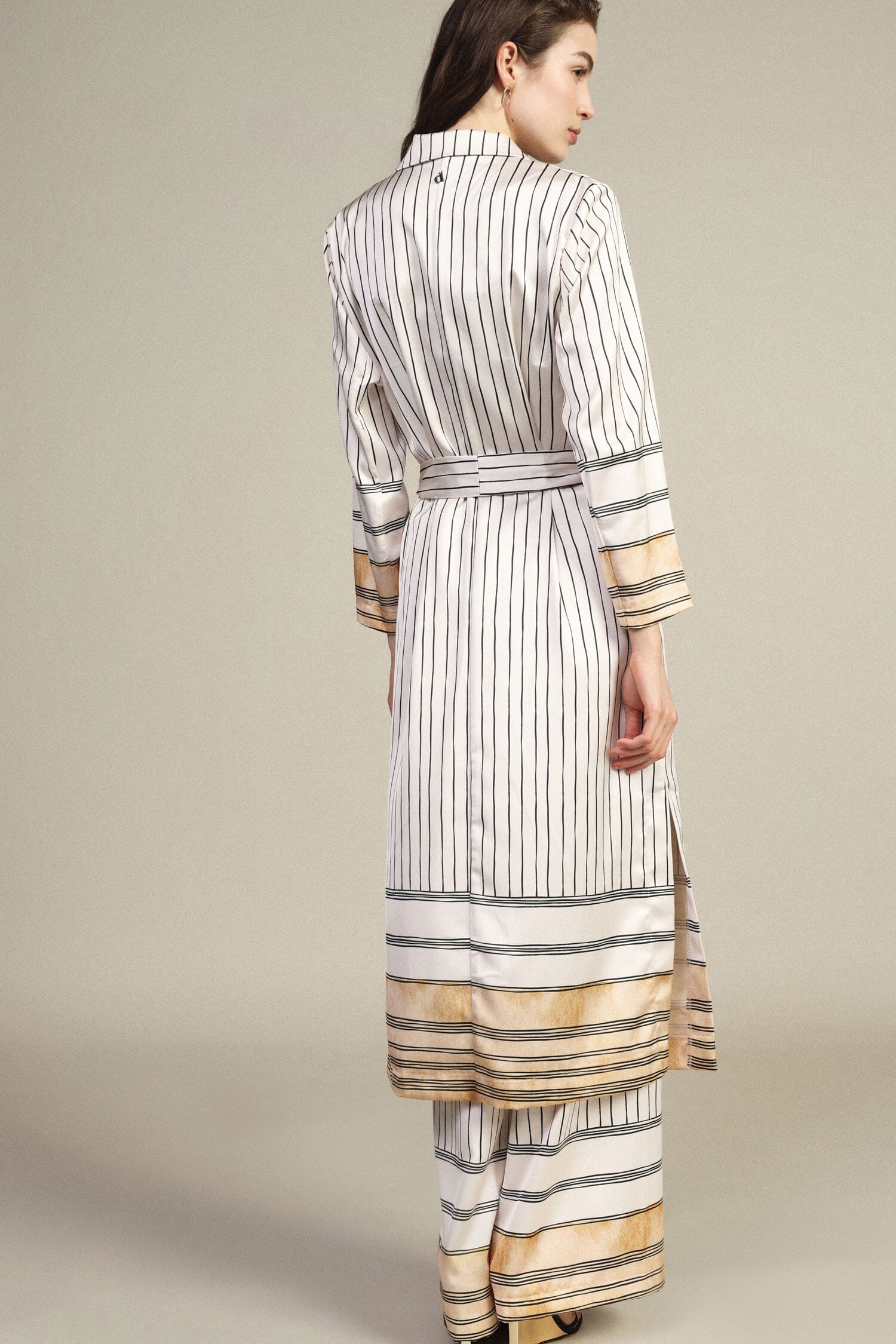 Trench rayé mi-long avec ceinture Dixie