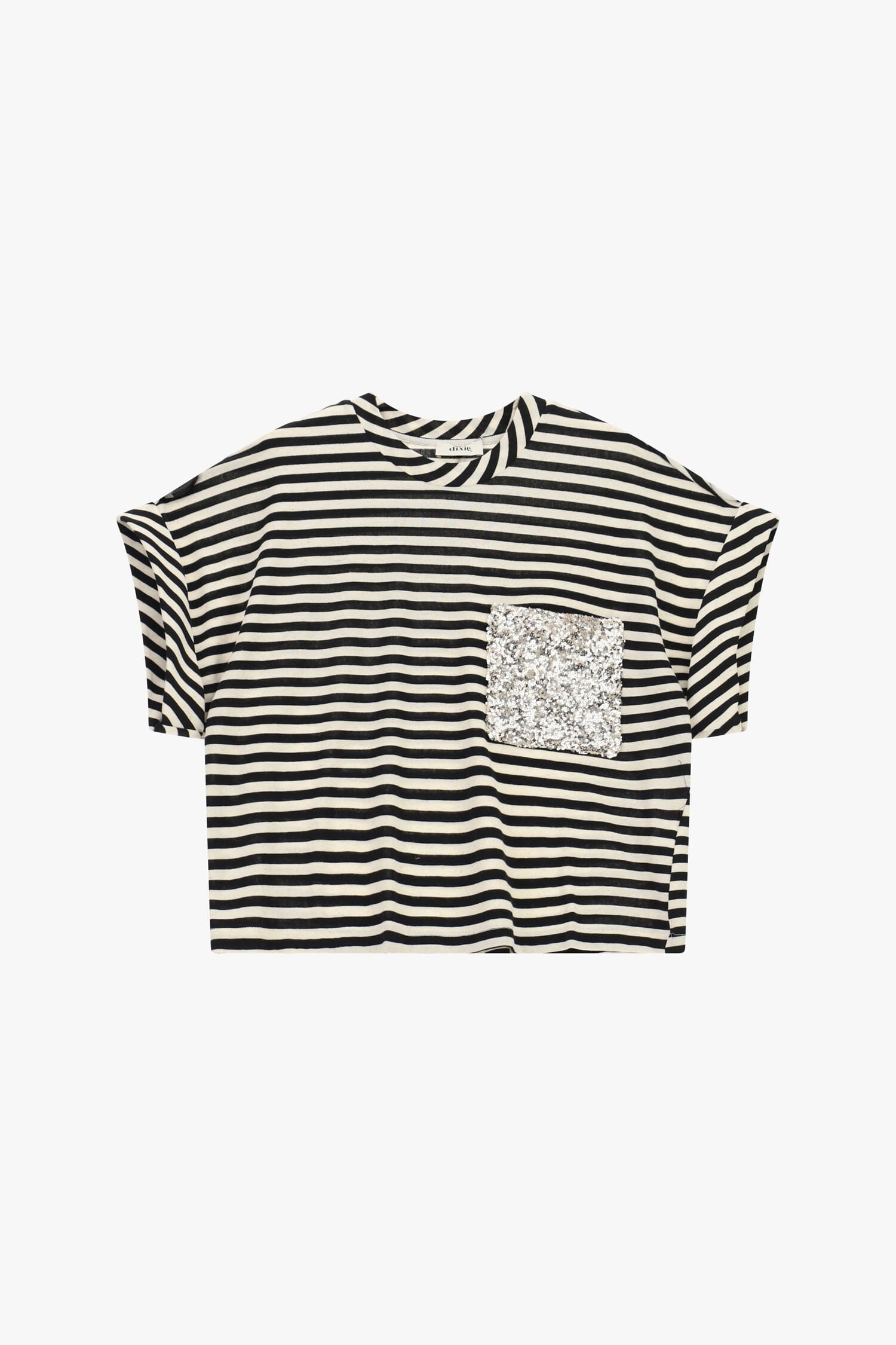 Dixie Striped T-Shirt With Sequined Patch Pocket