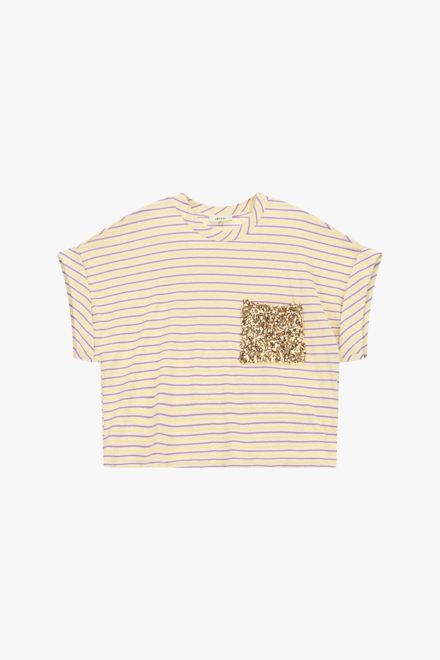 Striped T-Shirt With Patch Pocket Sequins Dixie