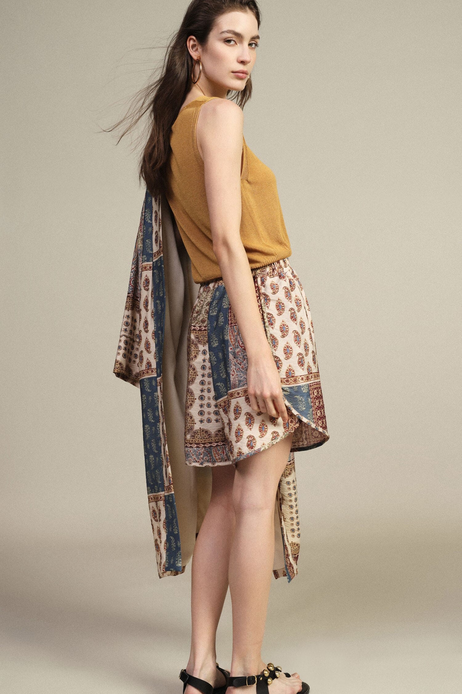 Regular-Fit Shorts With Dixie Paisley Patchwork Print