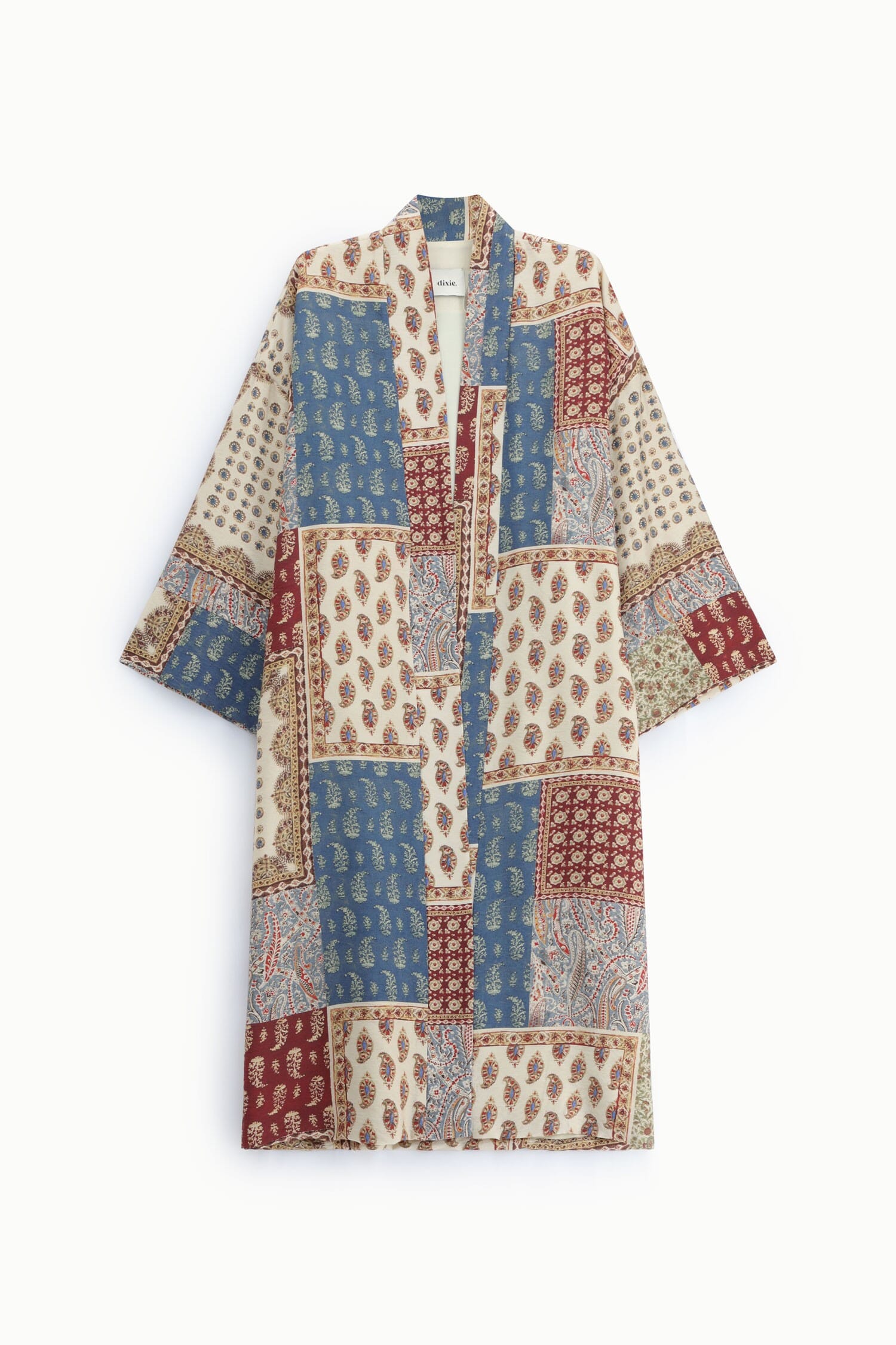 Dixie Paisley Print Patchwork Fantasy Duster Coat