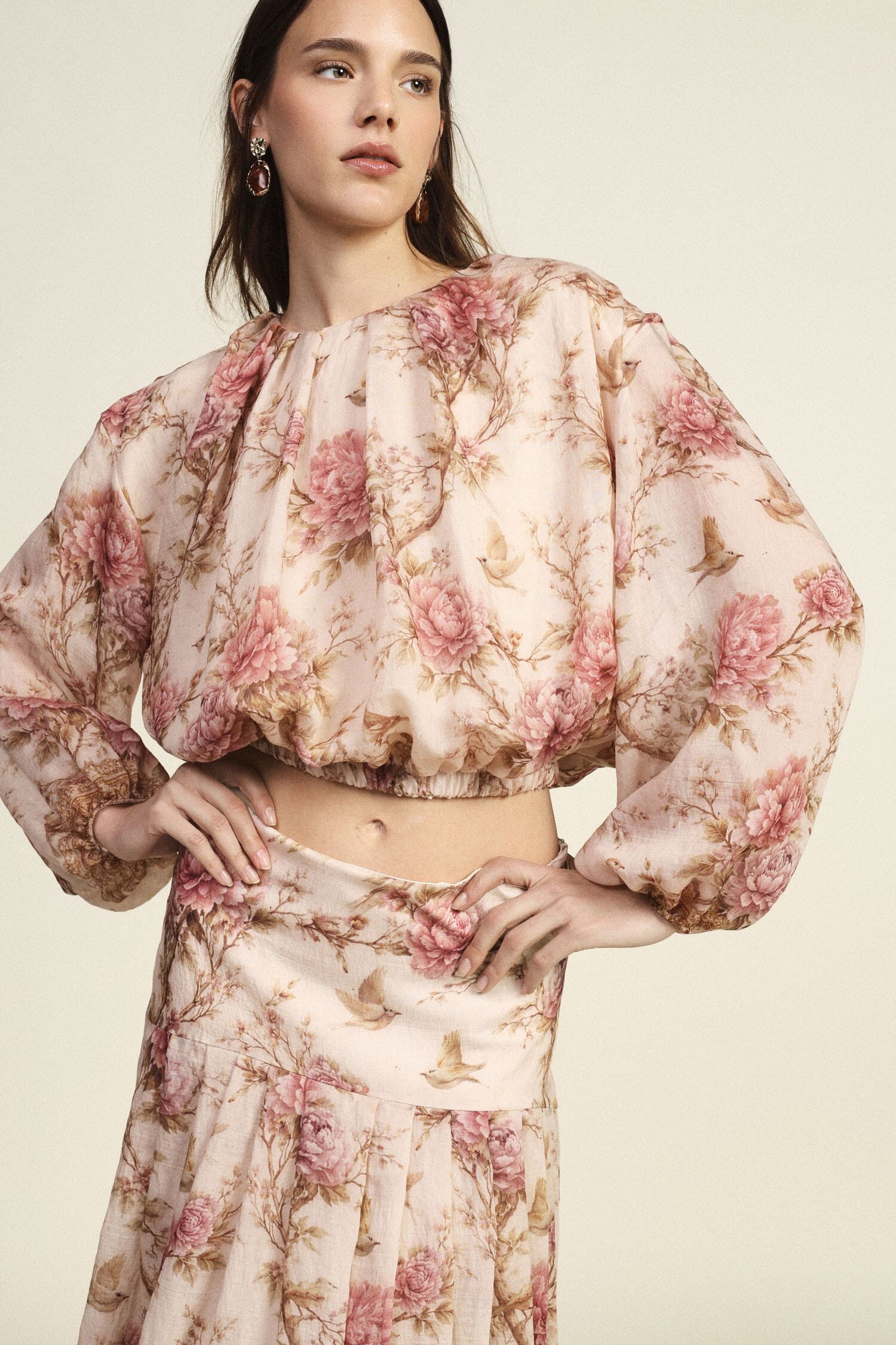 Top With Long Sleeves And Floral Dixie Print