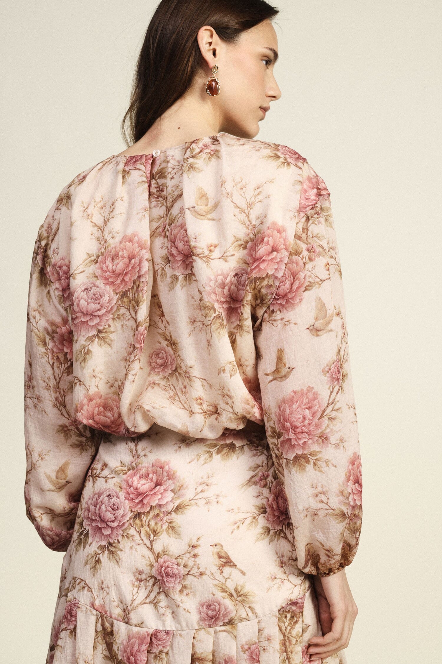 Top With Long Sleeves And Floral Dixie Print