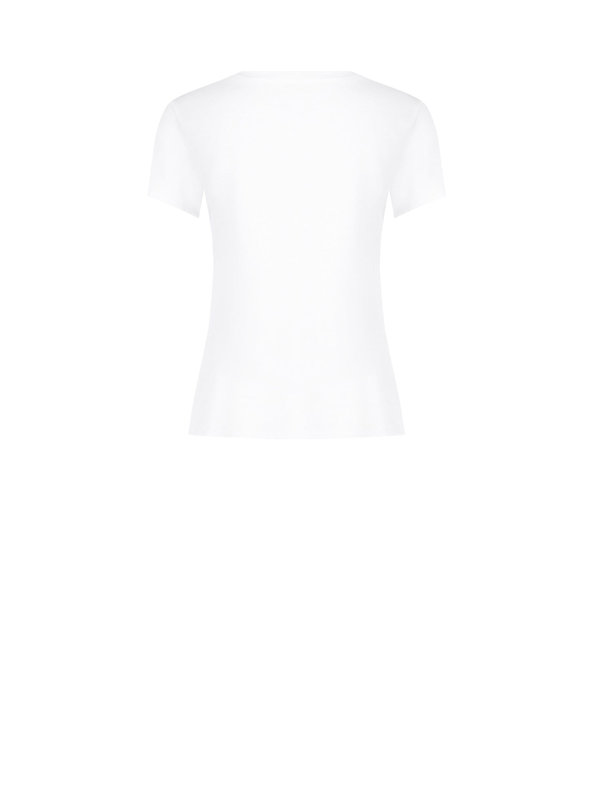 T- Shirt Regular In Cotone Stampa Navy E Strass Rinascimento