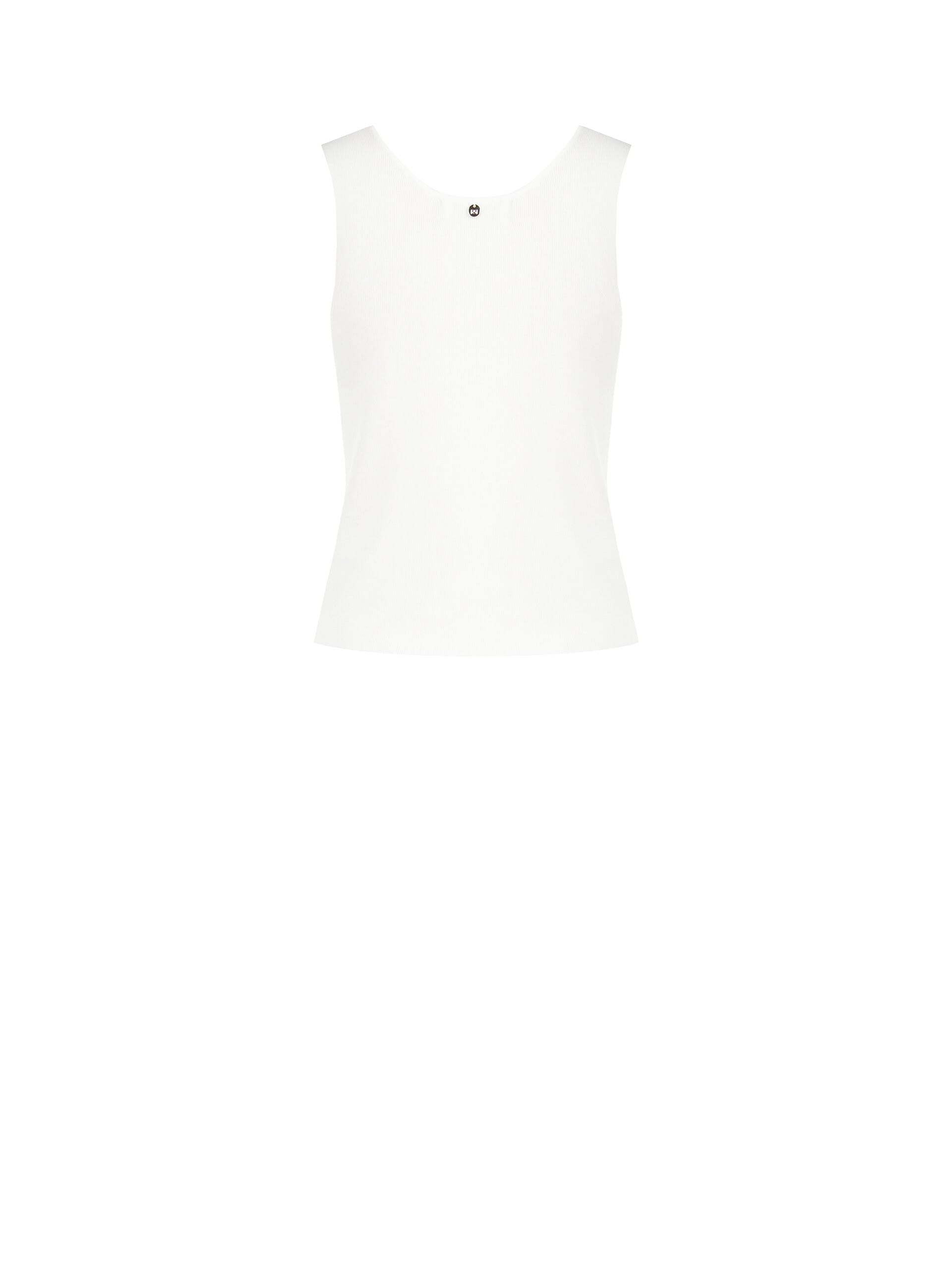 Top In Misto Viscosa A Coste Sottili Con Cristalli Cabochon Sull Scollo Rinascimento