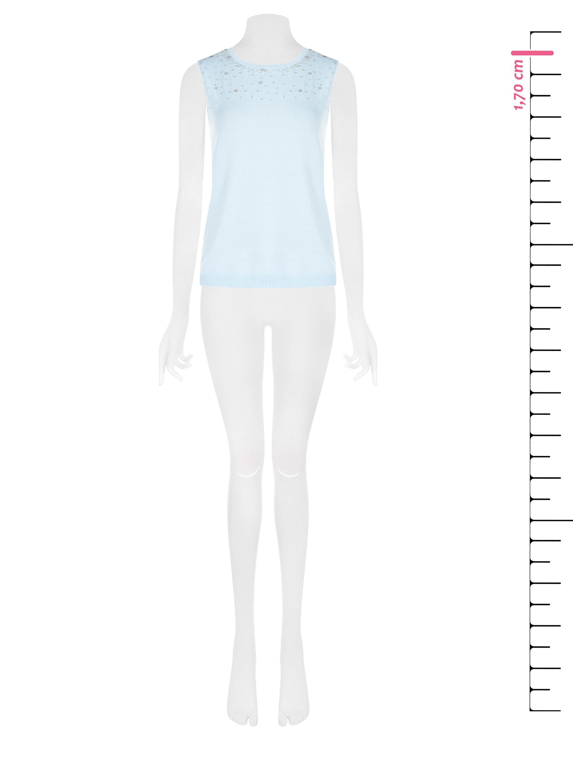 Top In Maglia In Misto Viscosa Con Perle E Cristalli Rinascimento