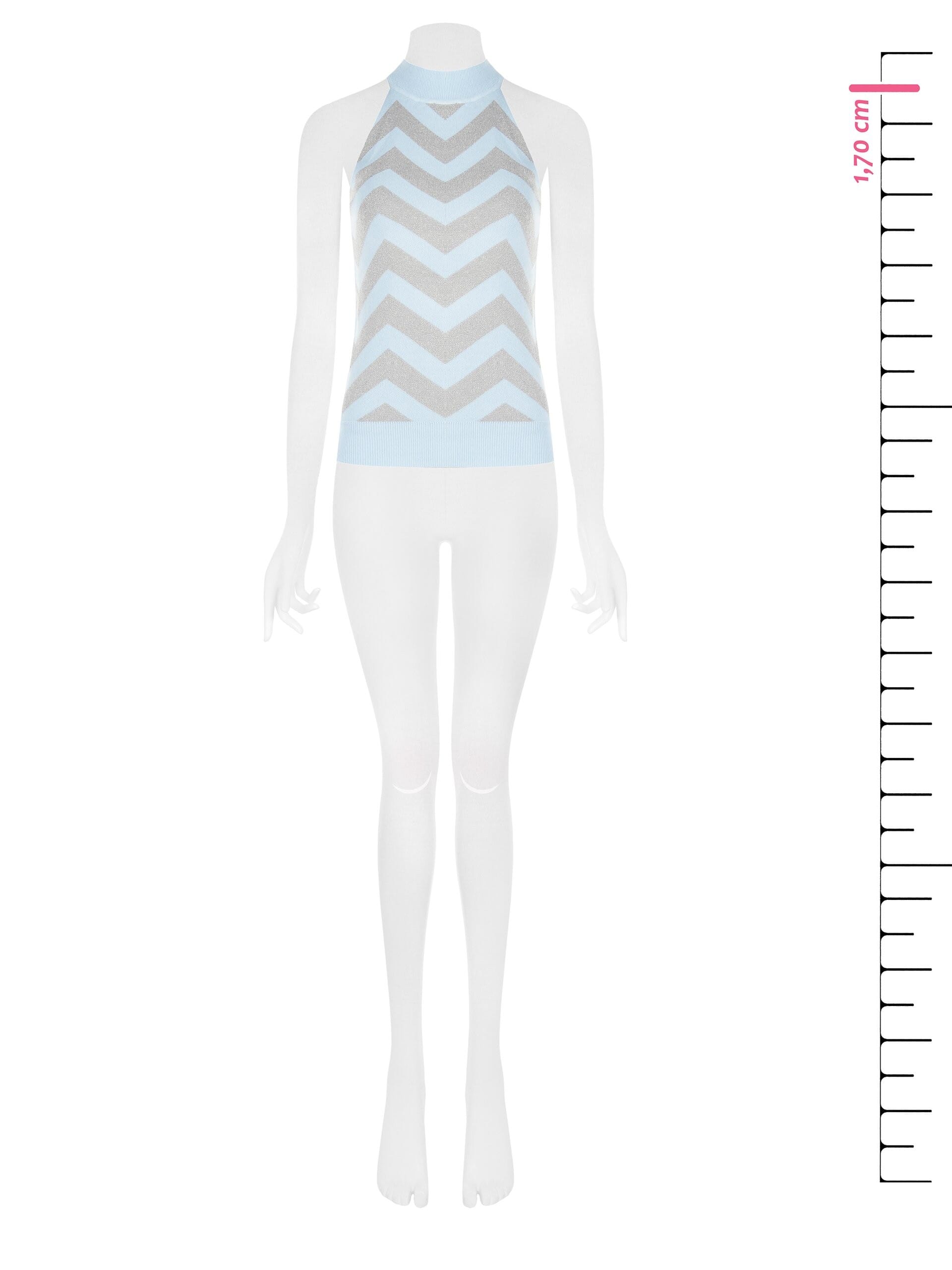 Top In Maglia Con Motivo Chevron E Filato In Lurex Rinascimento