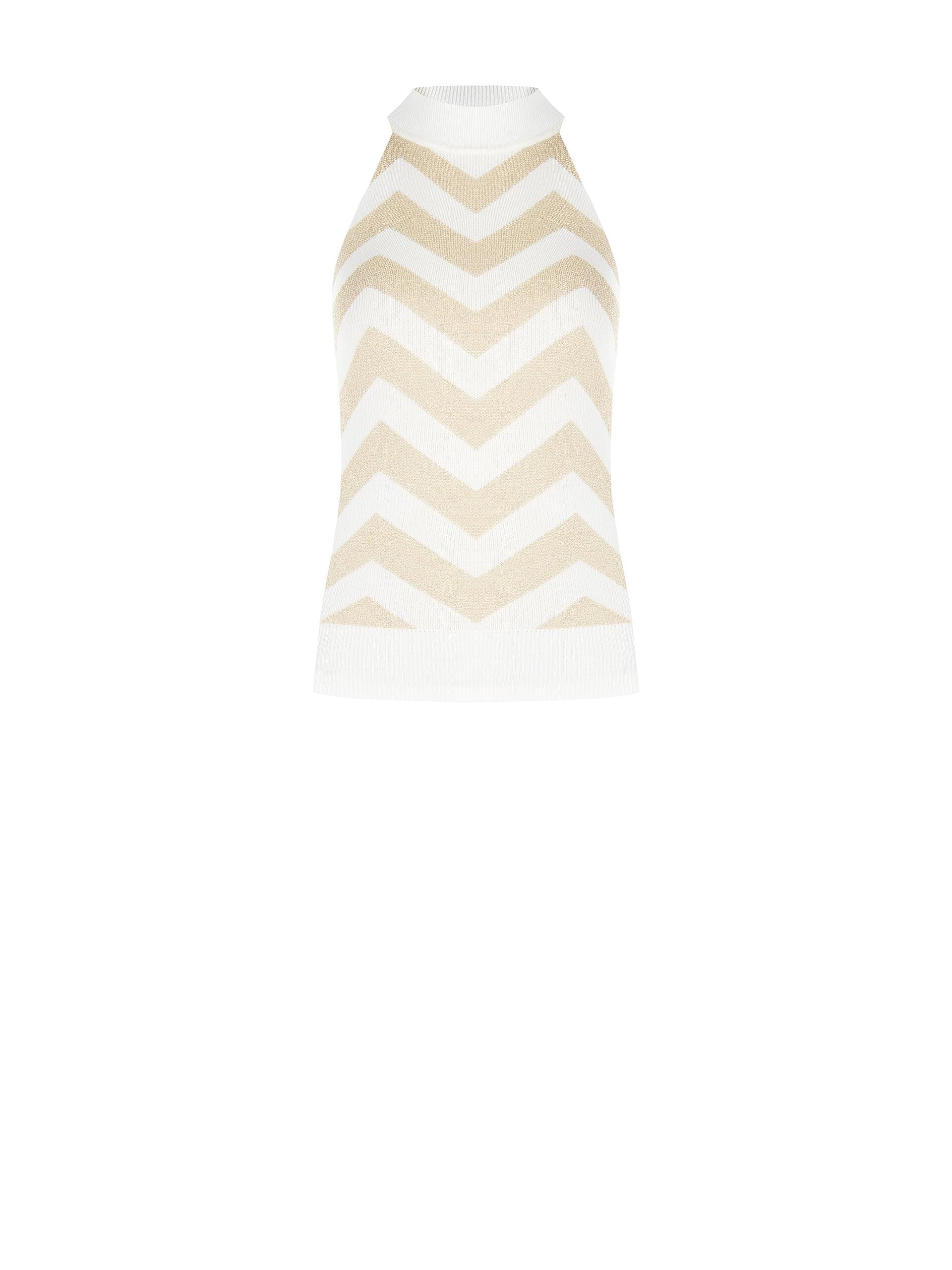 Top In Maglia Con Motivo Chevron E Filato In Lurex Rinascimento