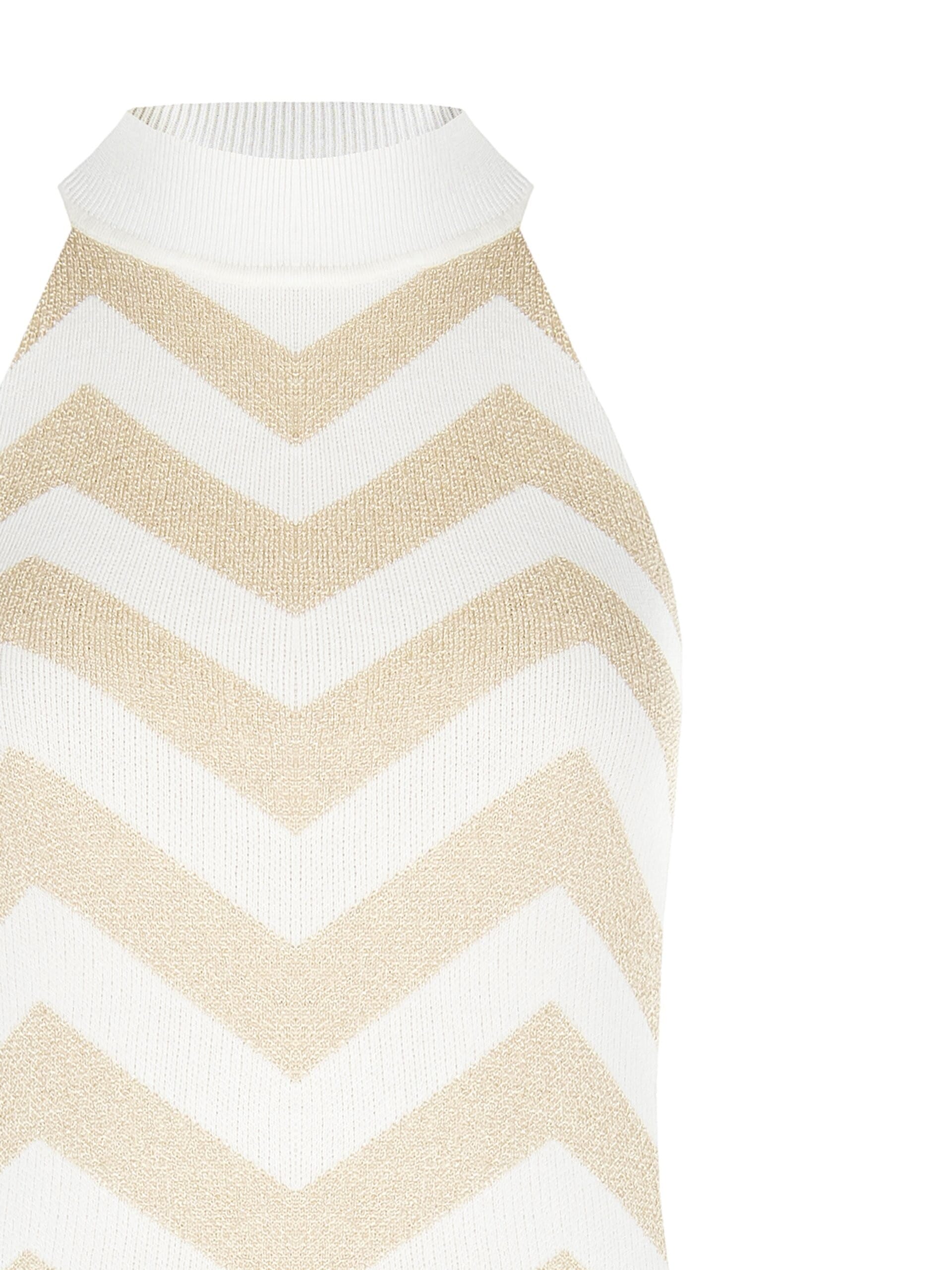Top In Maglia Con Motivo Chevron E Filato In Lurex Rinascimento