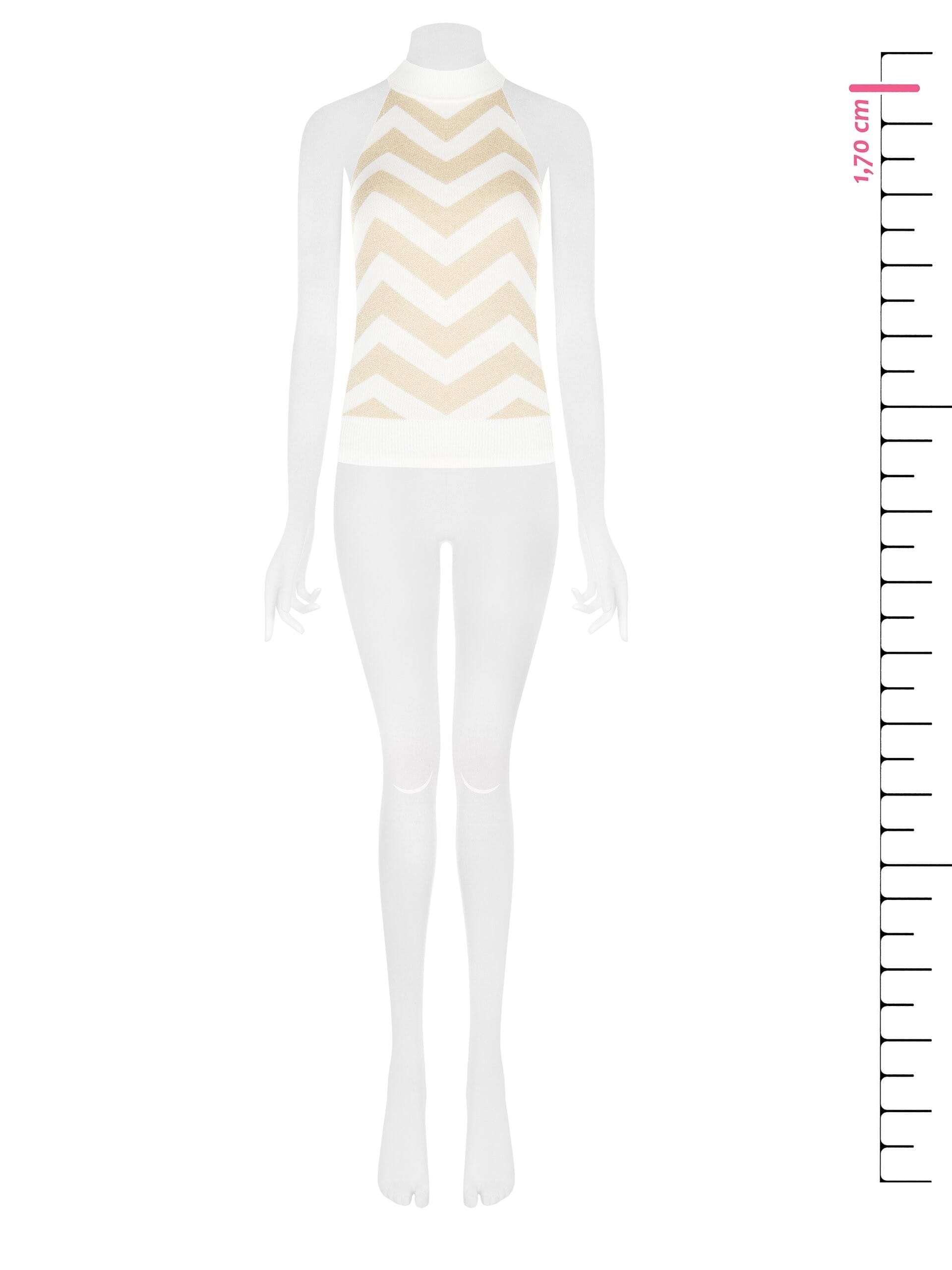 Top In Maglia Con Motivo Chevron E Filato In Lurex Rinascimento