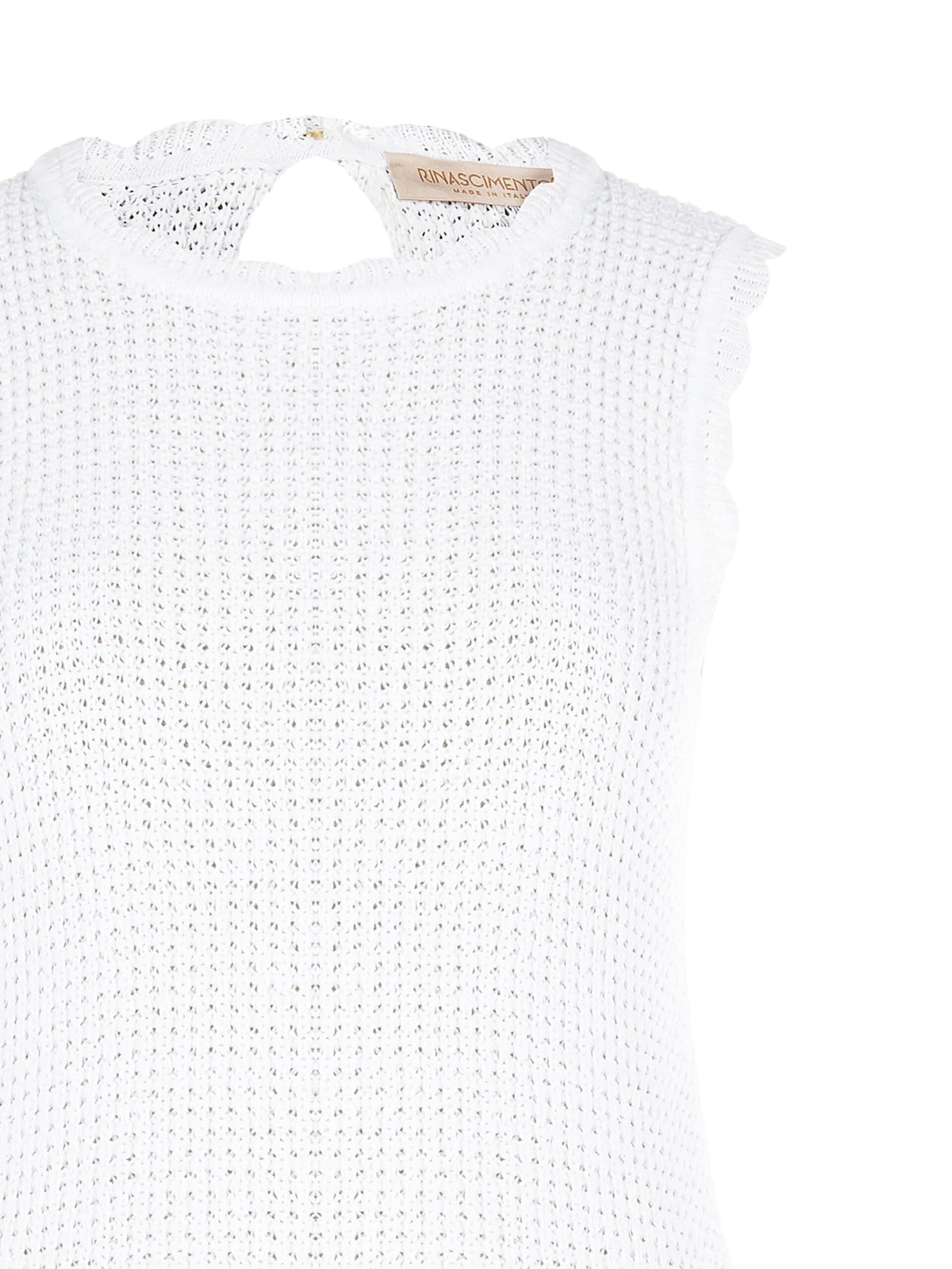 Top In Maglia Di Cotone Intrecciata E Traforata Rinascimento
