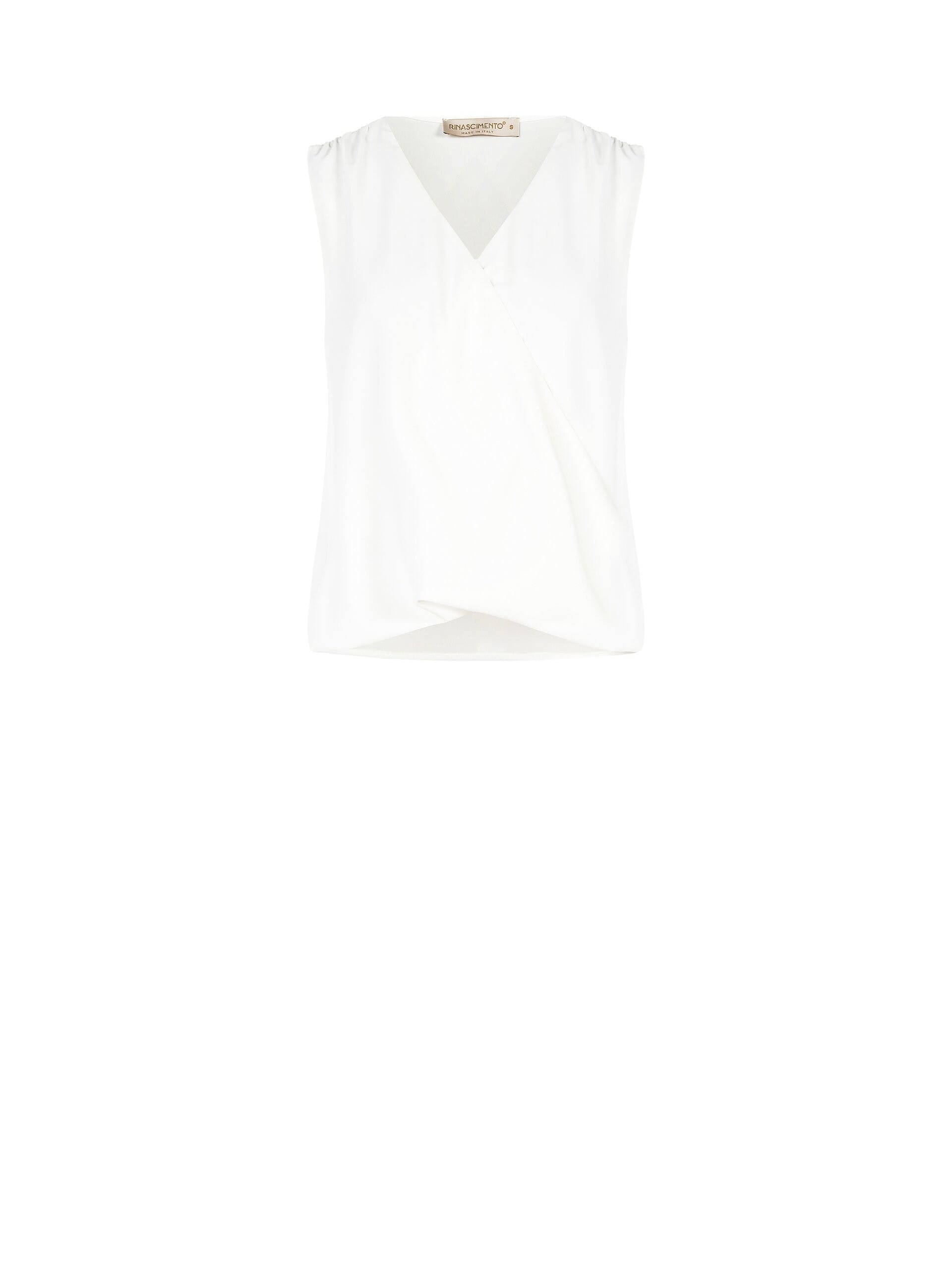 Blusa Fluida In Raso Opaco Con Scollo A V Ad Incrocio Rinascimento