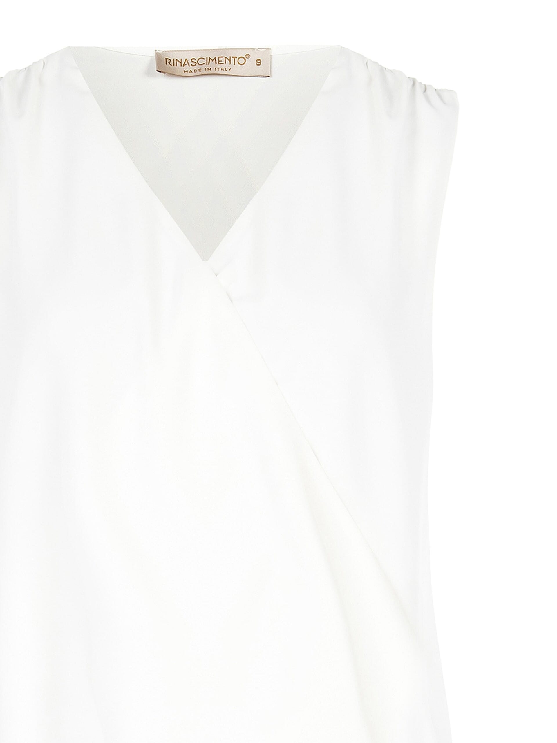 Blusa Fluida In Raso Opaco Con Scollo A V Ad Incrocio Rinascimento