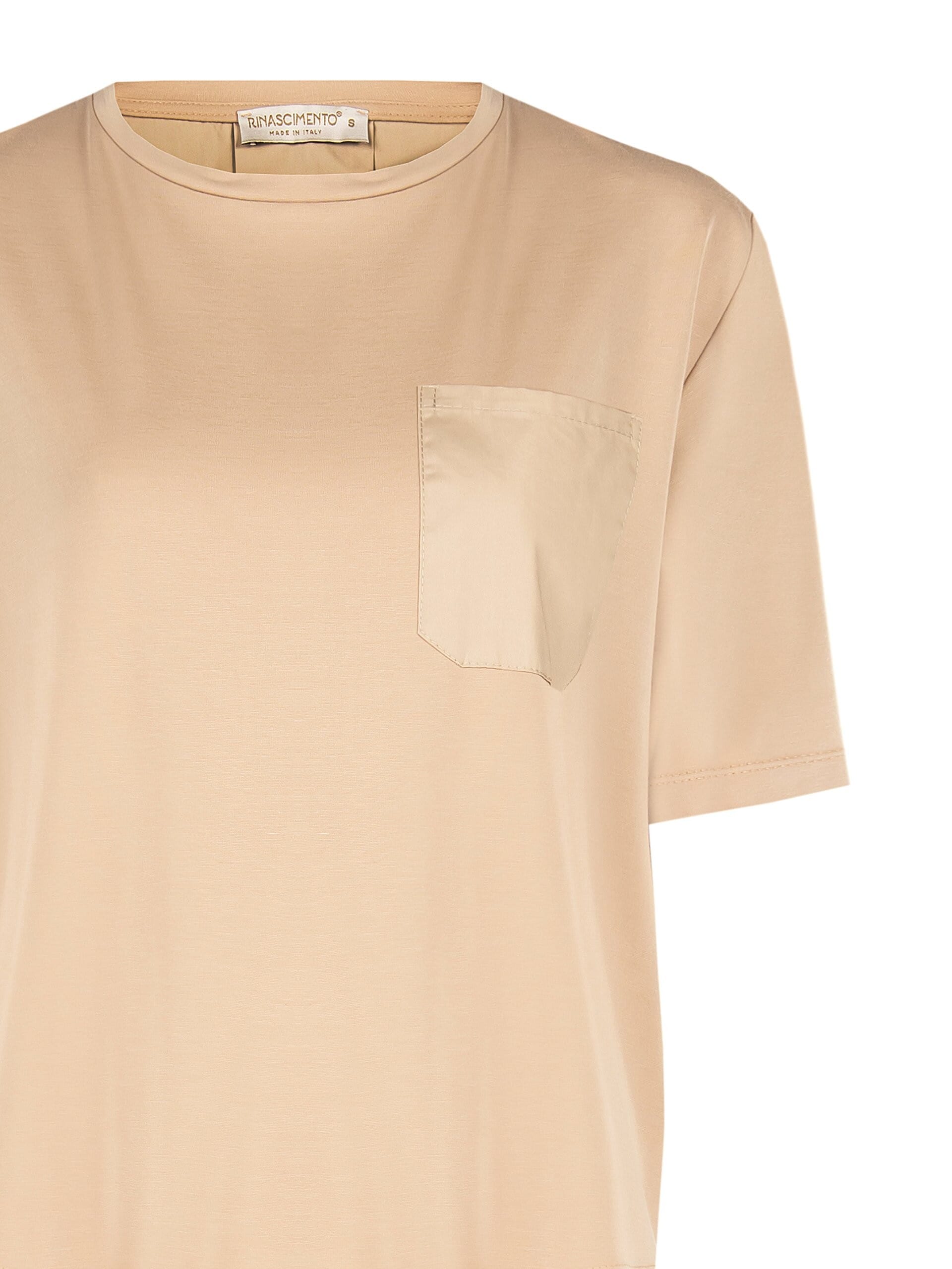 Blusa Ampia Jersey Davanti E Cotone Dietro Con Taschino Rinascimento
