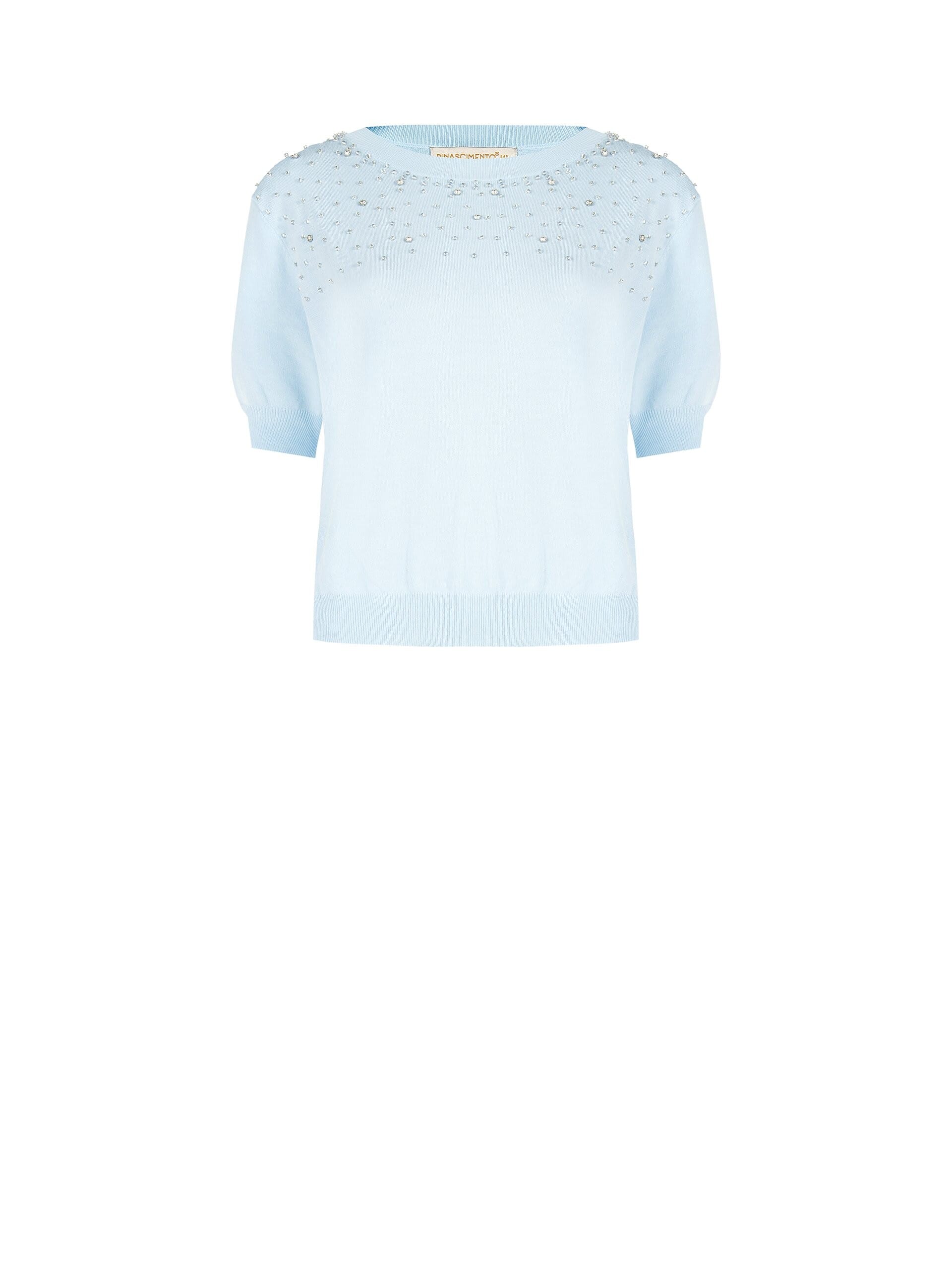 Maglione Leggero In Misto Viscosa Con Perle E Cristalli Rinascimento