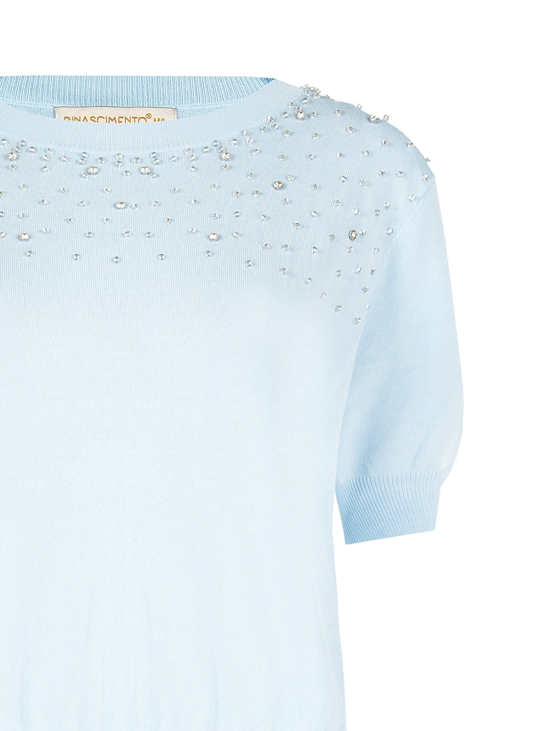 Maglione Leggero In Misto Viscosa Con Perle E Cristalli Rinascimento