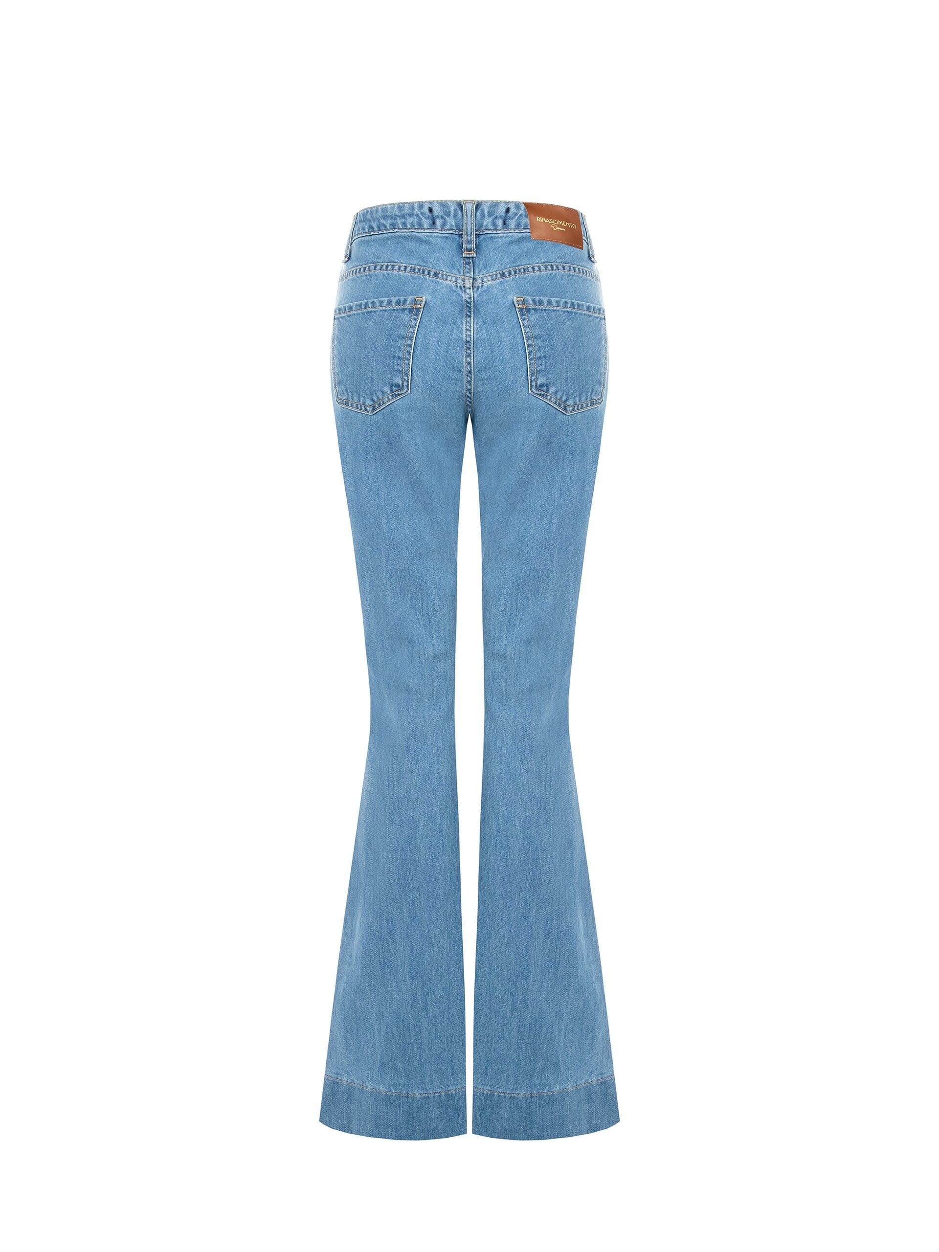 Jeans Flare Con Bottoni Gioiello Rinascimento