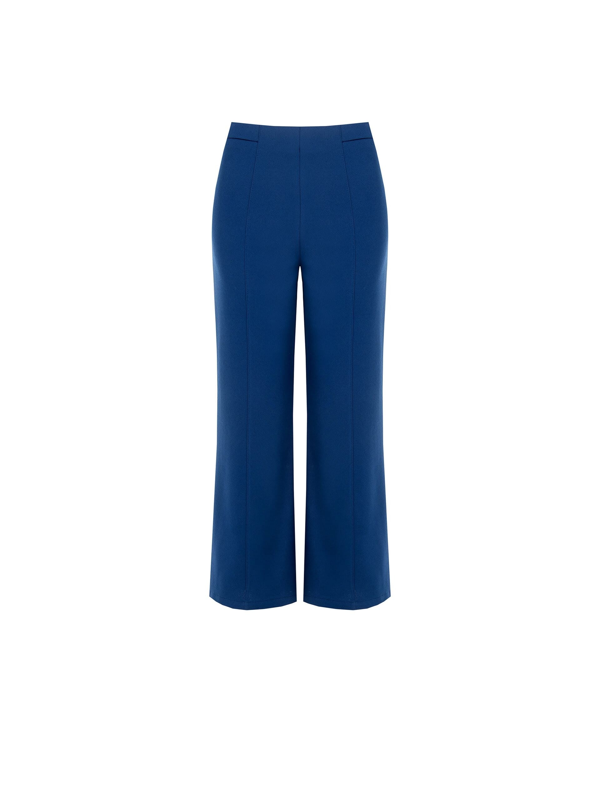 Pantaloni Cropped In Scuba Crepe Con Elastico In Vita Rinascimento