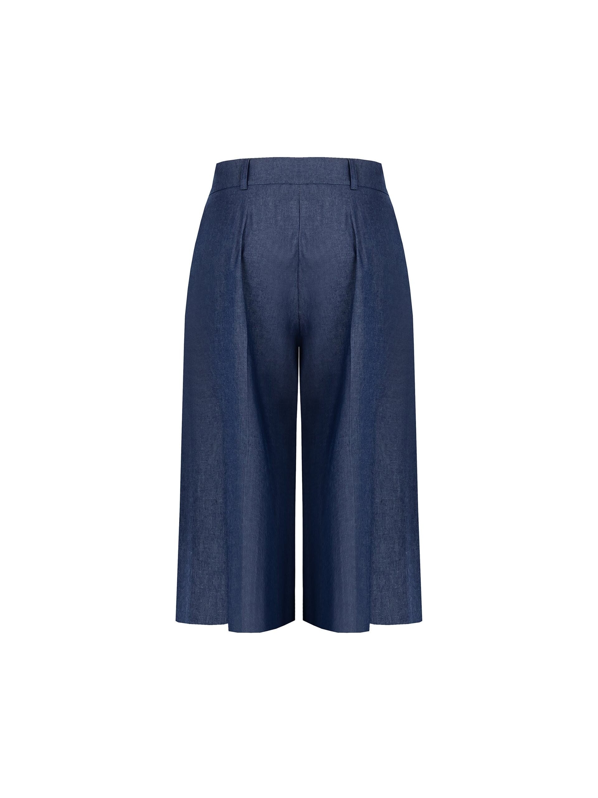Pantaloni Culotte In Leggero Denim Con Targhetta Logo Rr Rinascimento