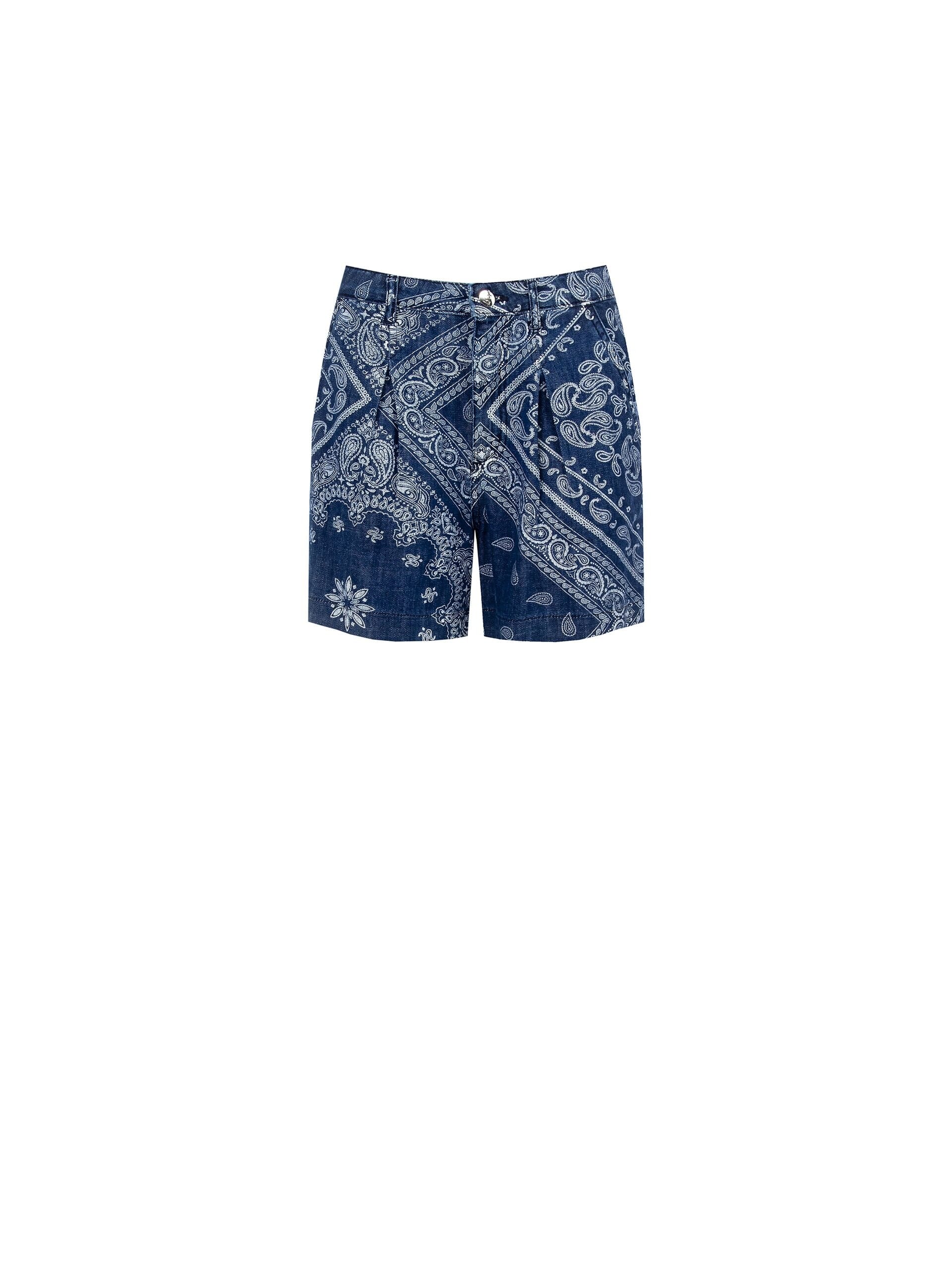 Rinascimento - Pantalon court en denim imprimé