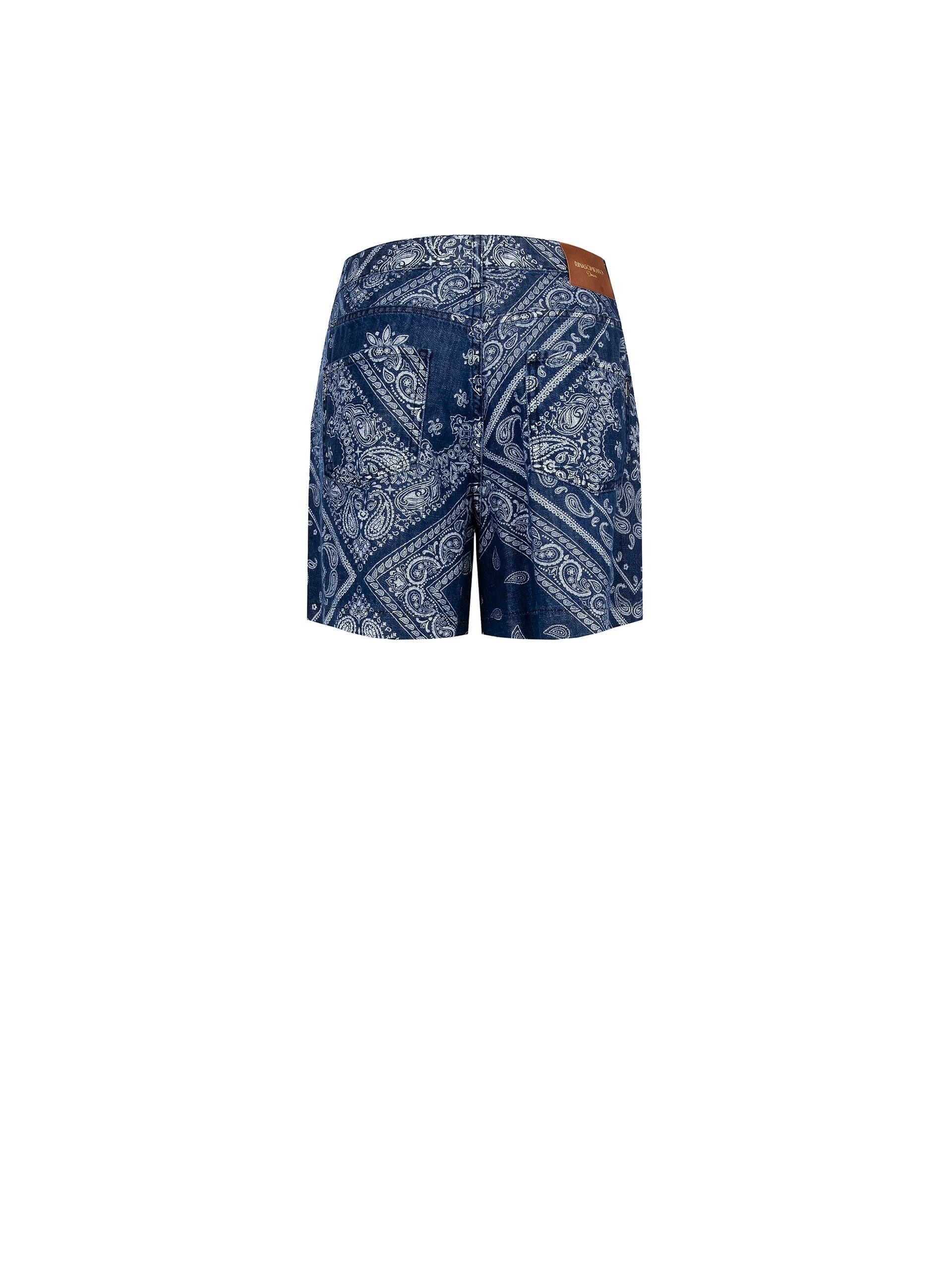 Rinascimento - Pantalon court en denim imprimé