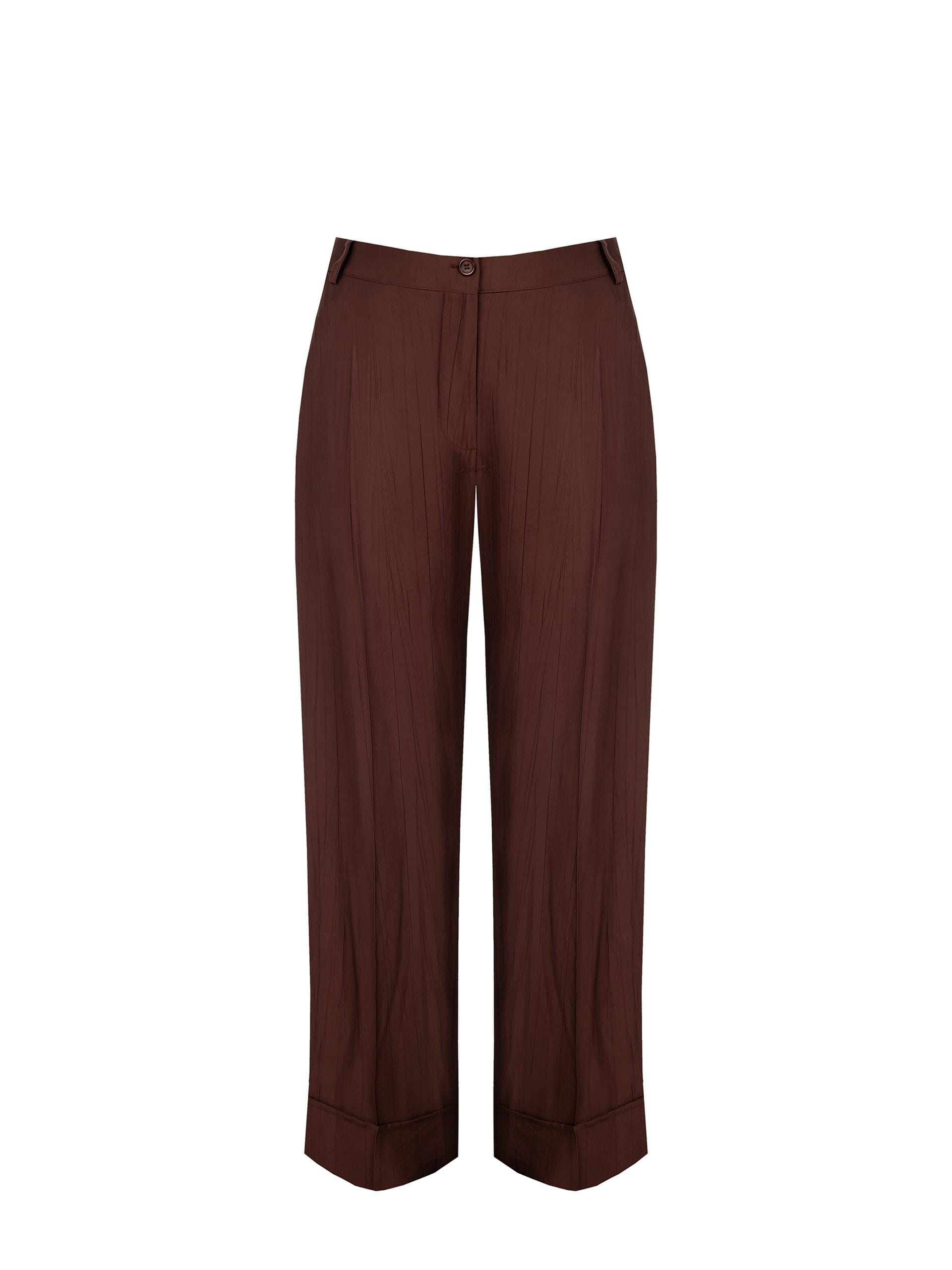 Pantalon de palais en viscose mélangée légèrement froissé Rinascimento Curvy