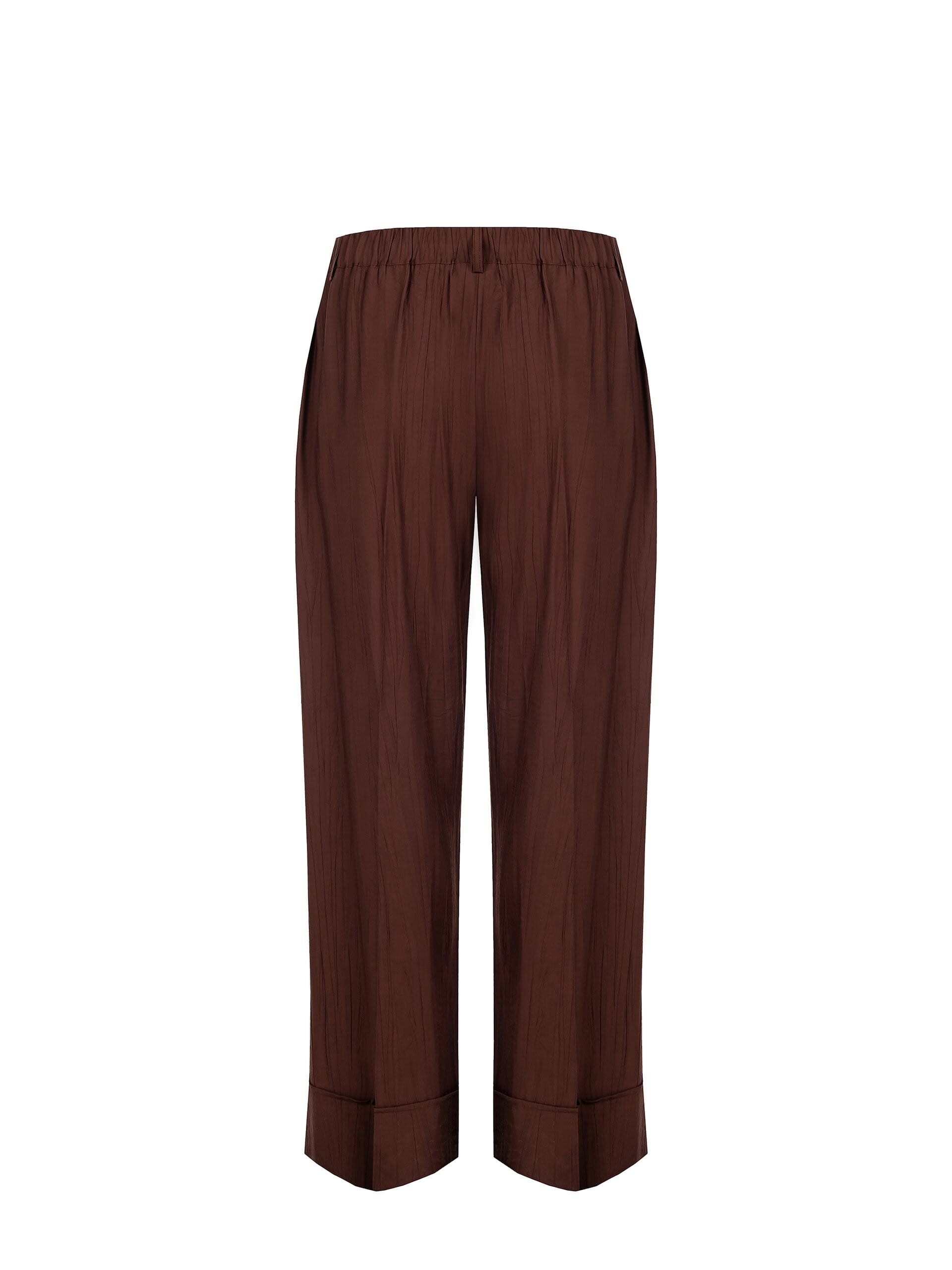 Pantalon de palais en viscose mélangée légèrement froissé Rinascimento Curvy