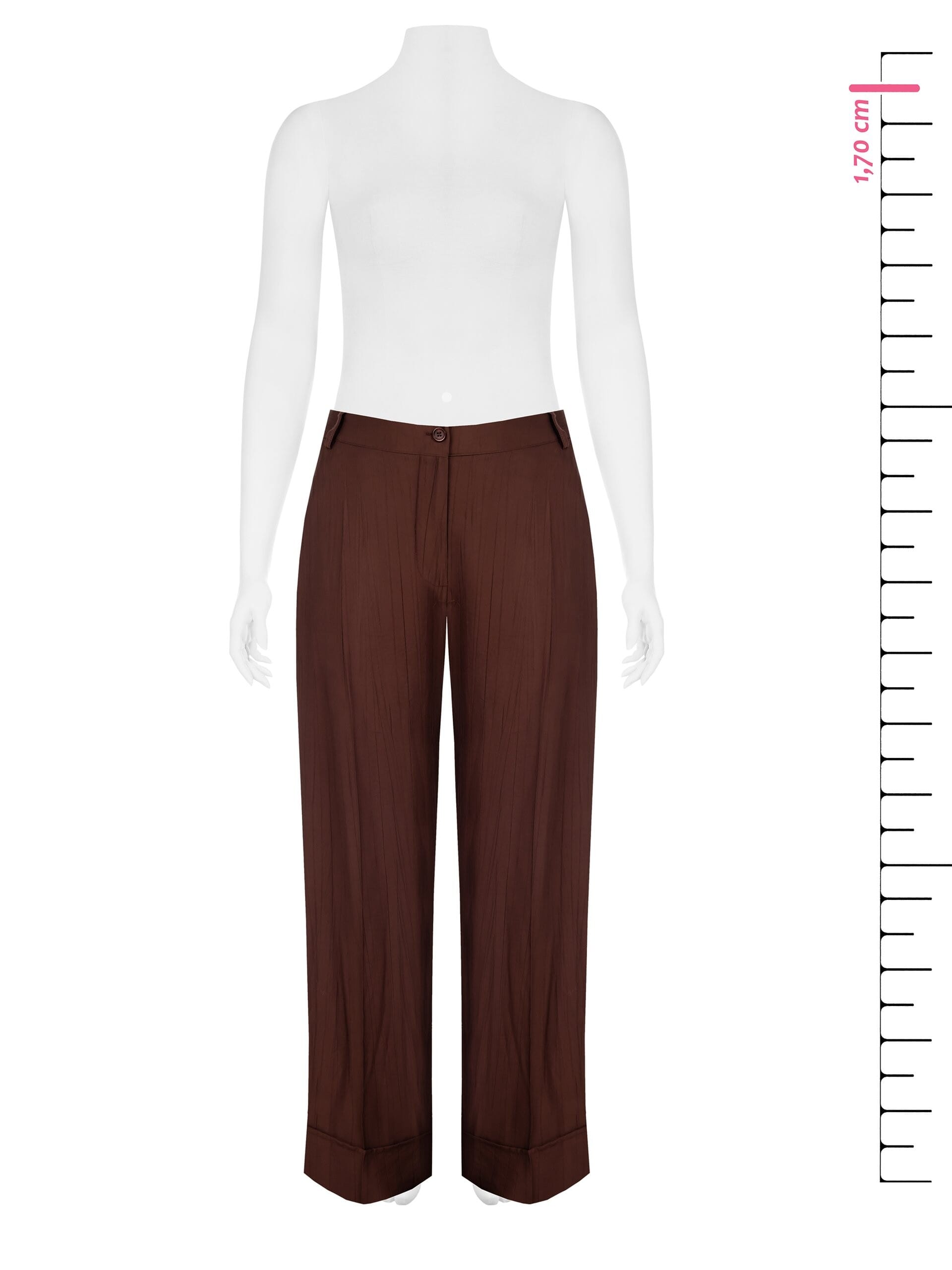 Pantalon de palais en viscose mélangée légèrement froissé Rinascimento Curvy