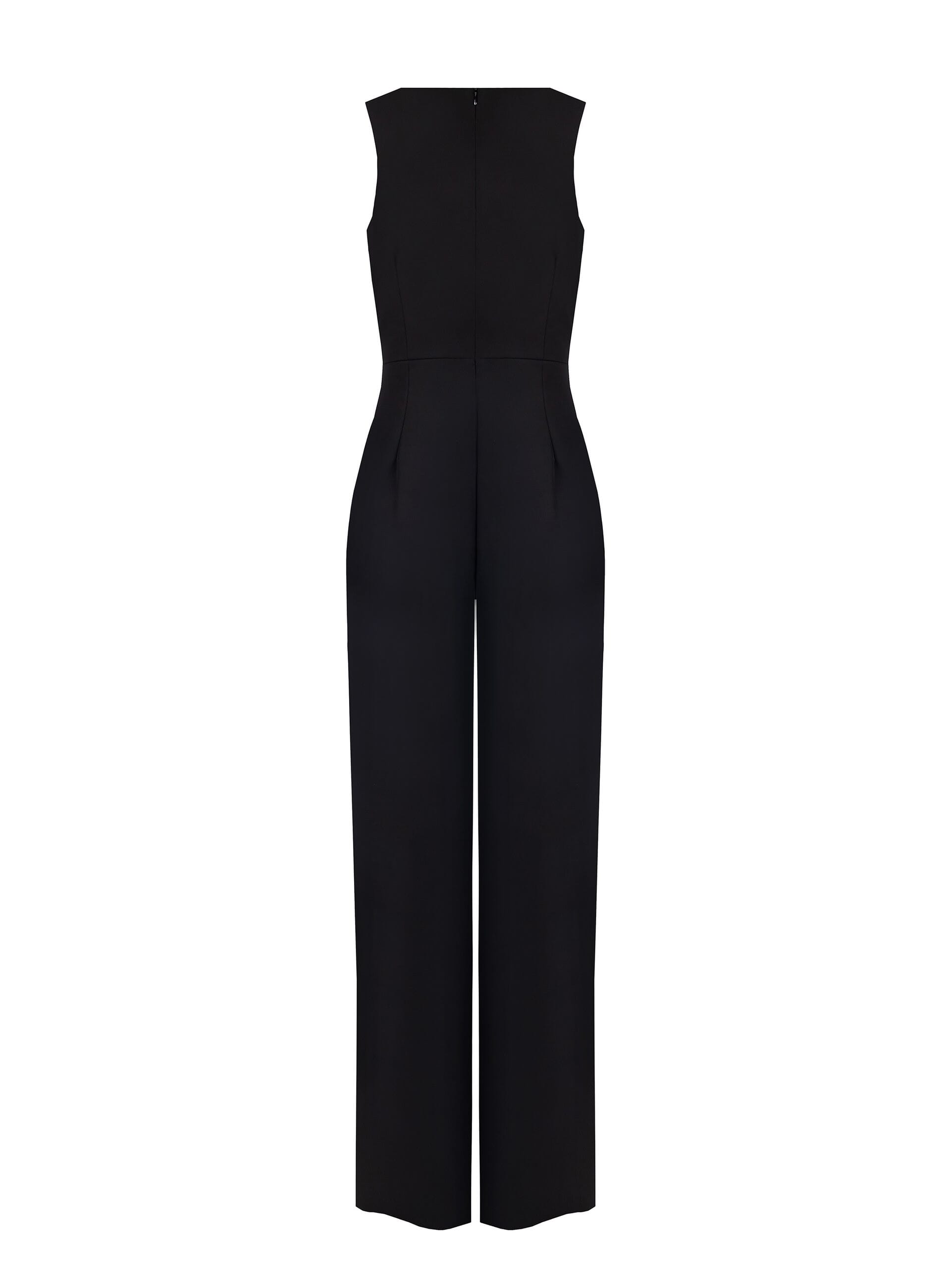 Stretch Cotton Blend Full Length Suit With Rigid Logo Belt Rinascimento