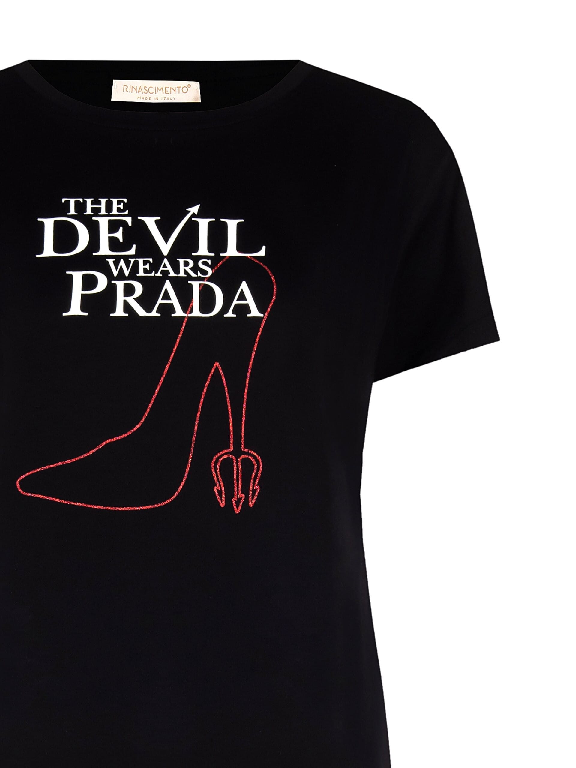T-Shirt Regular Il Diavolo Veste Prada Stampa Stiletto Rinascimento