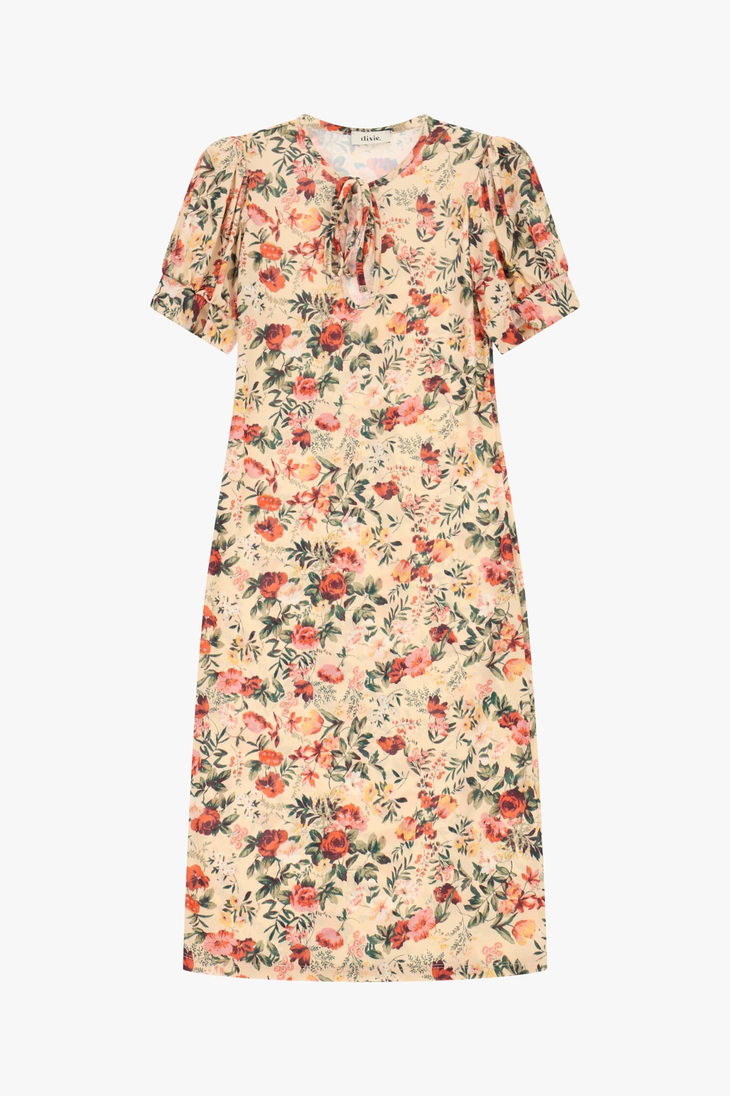 Abito Midi Stampa Floreale Con Maniche Corte Dixie
