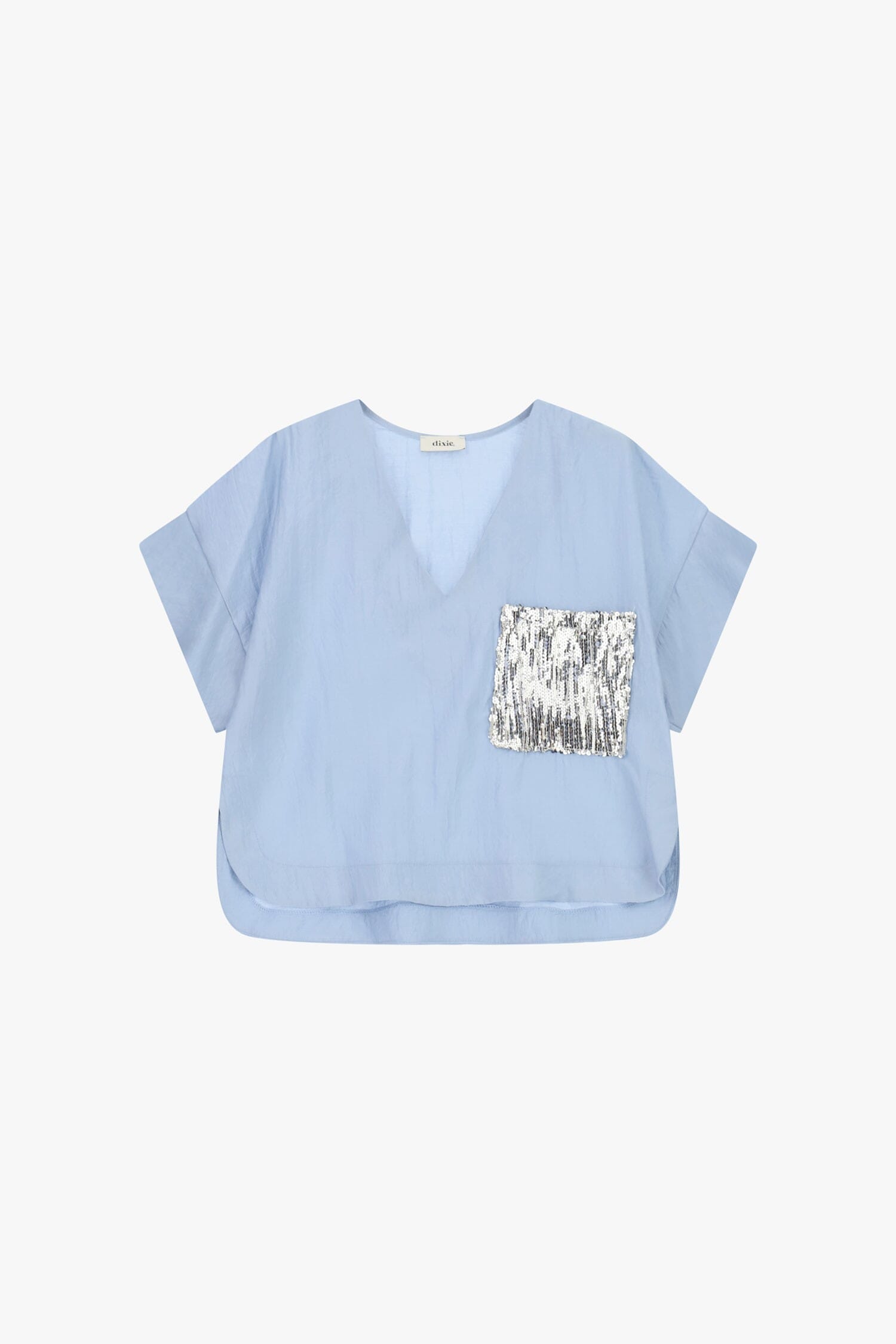 Short Blouse With Front Decorated Pocket Dixie