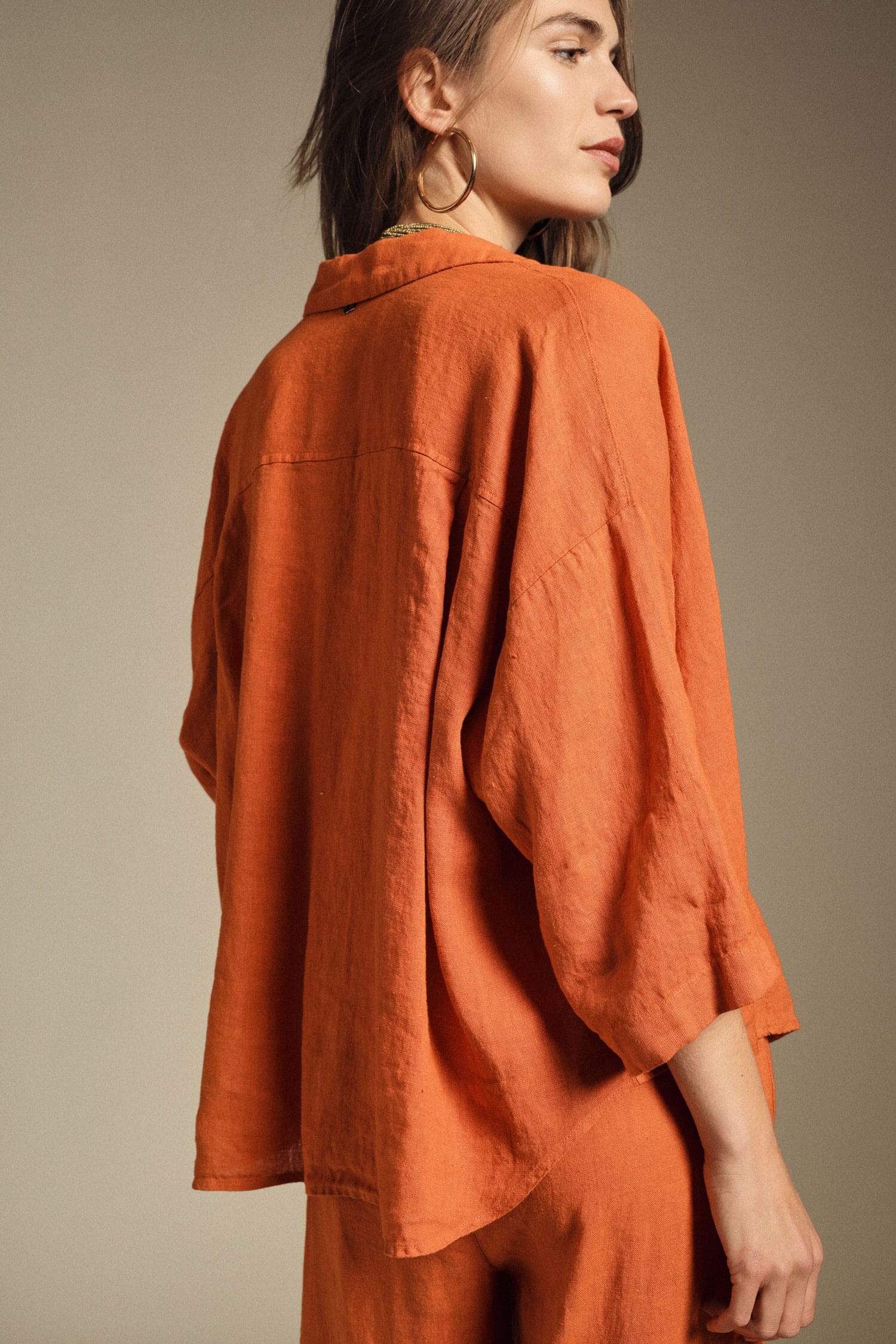 Camicia Ampia Con Maniche 3/4 E Taschino Dixie