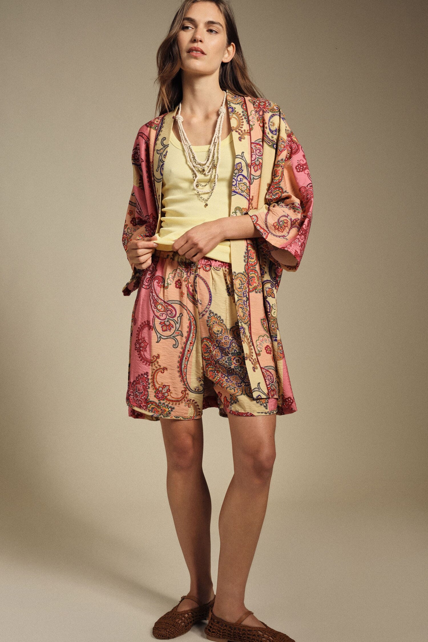 Regular-Fit Shorts With Paisley Pattern Vivid Dixie Print