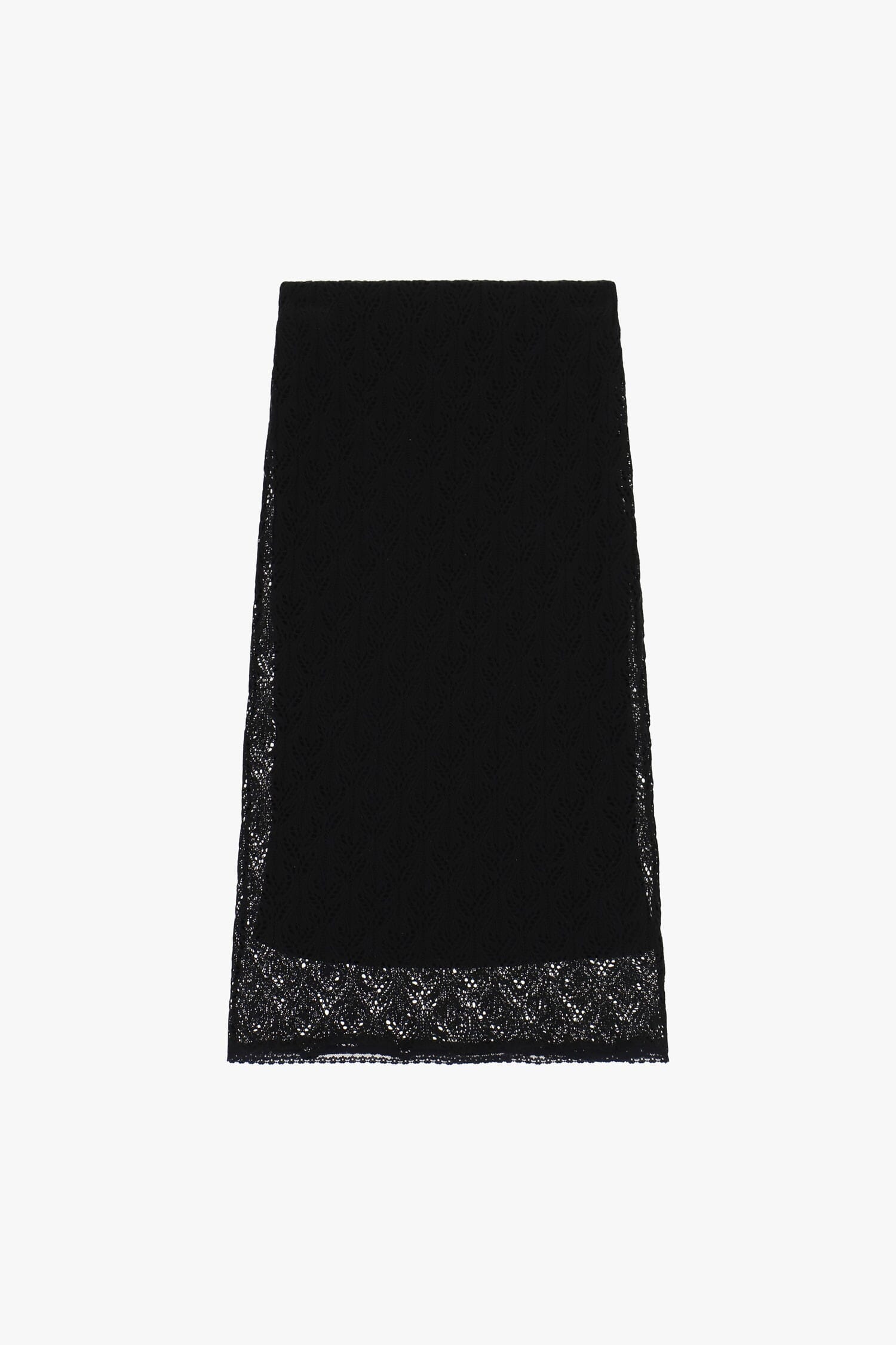 Dixie High Waist Perforated Lace Midi Skirt