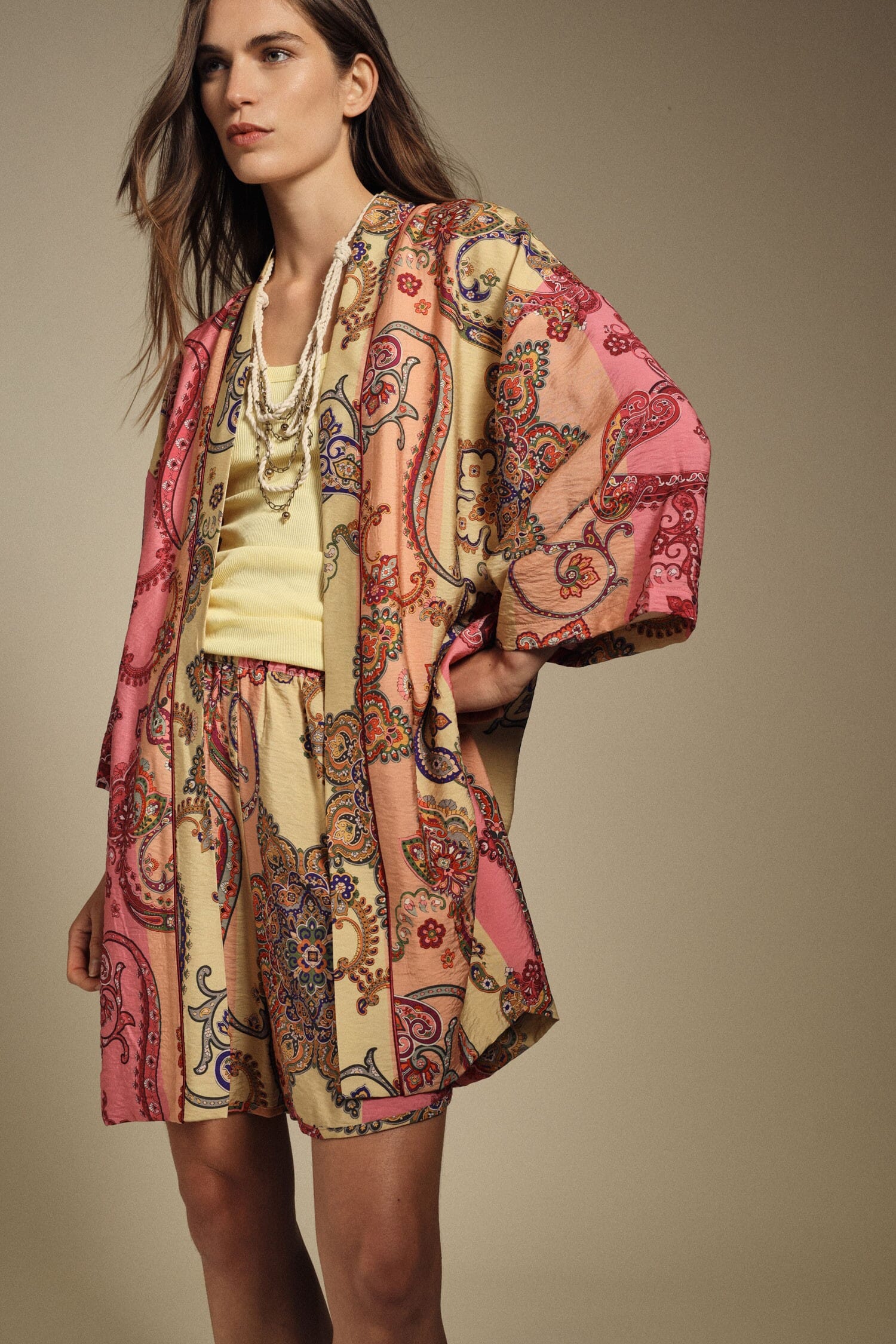 Dixie Paisley Pattern Oversize Shirt Jacket Without Closure