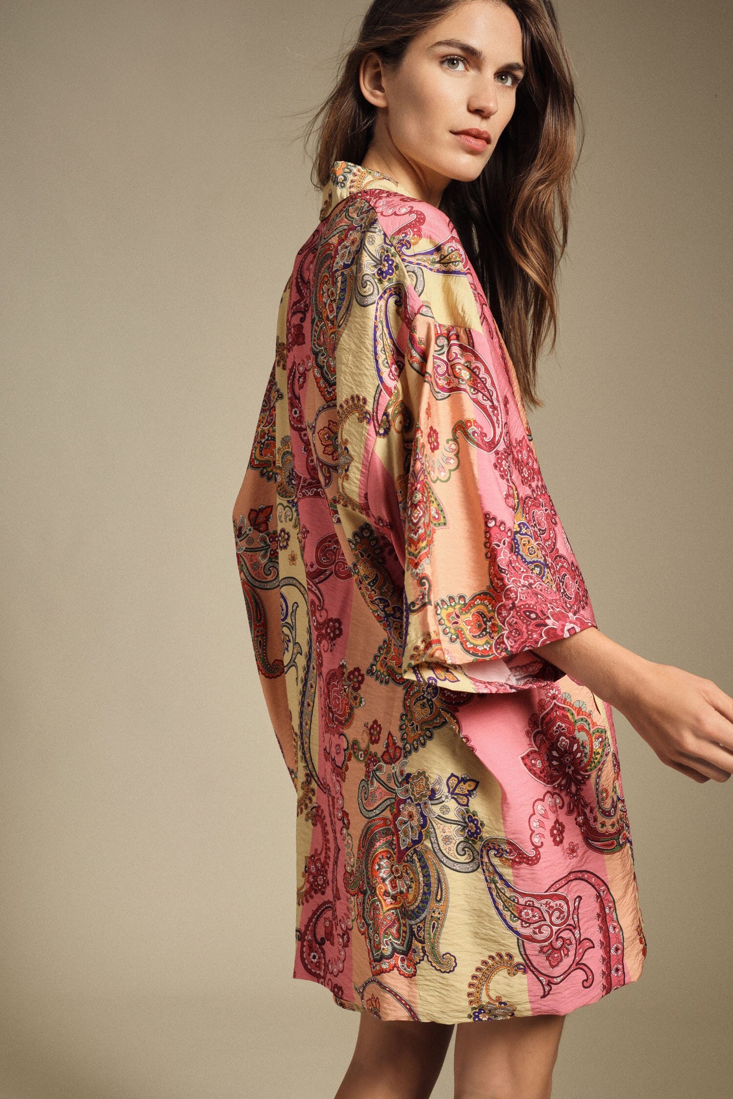 Dixie Paisley Pattern Oversize Shirt Jacket Without Closure