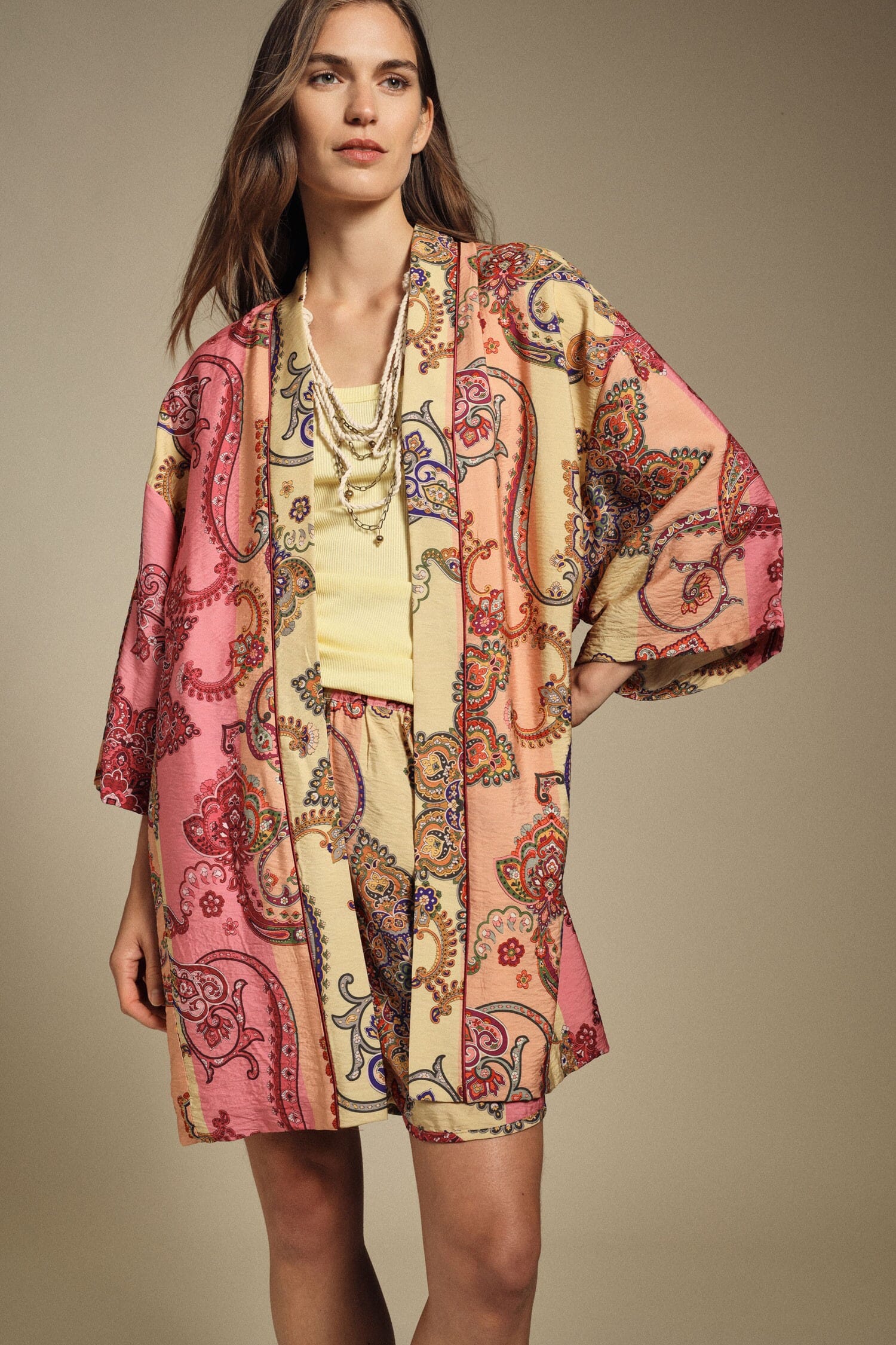 Dixie Paisley Pattern Oversize Shirt Jacket Without Closure