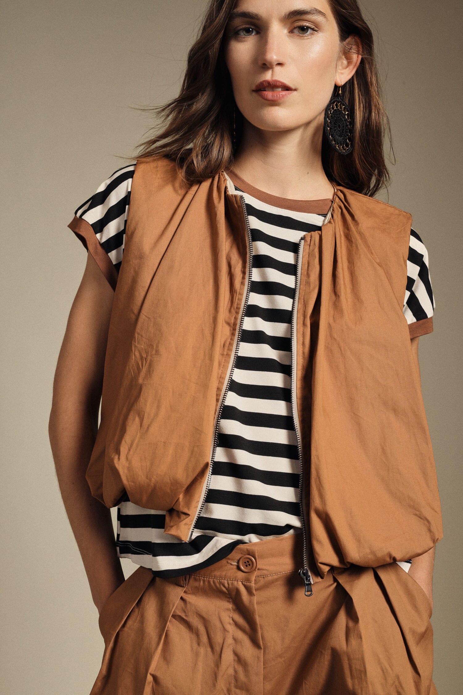 Gilet sans manches avec fermeture éclair et coupe ample Dixie